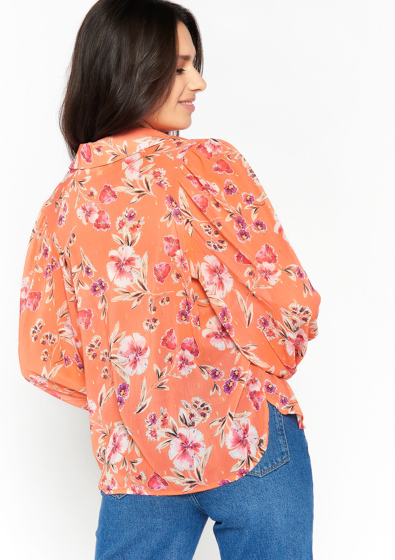 Hemd met bloemenprint, Hemd met bloemenprint - CORAL BRIGHT - 05702151_2007