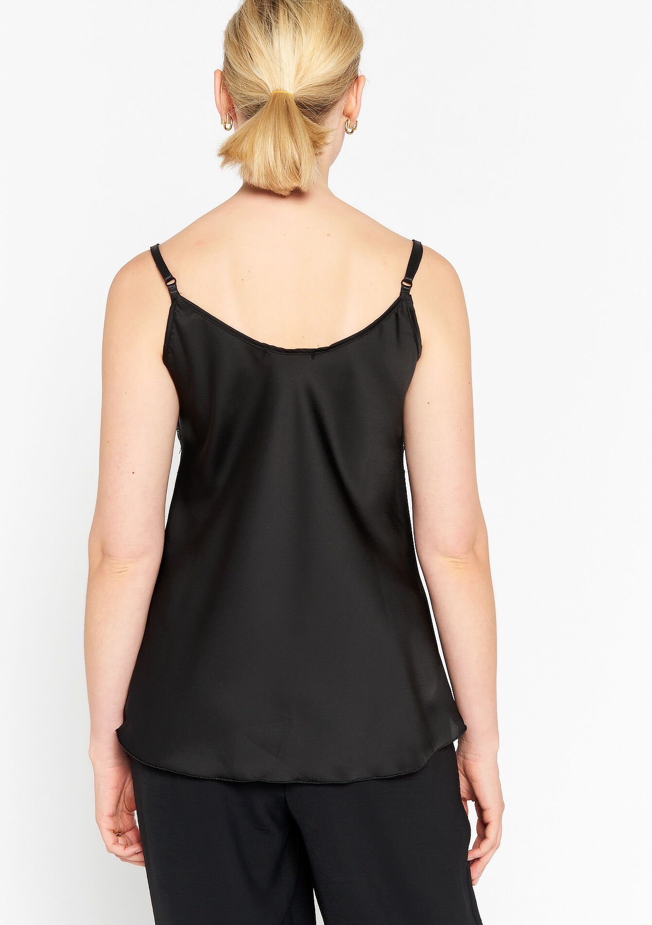 Satijnen top met kant - BLACK - 05702233_1119
