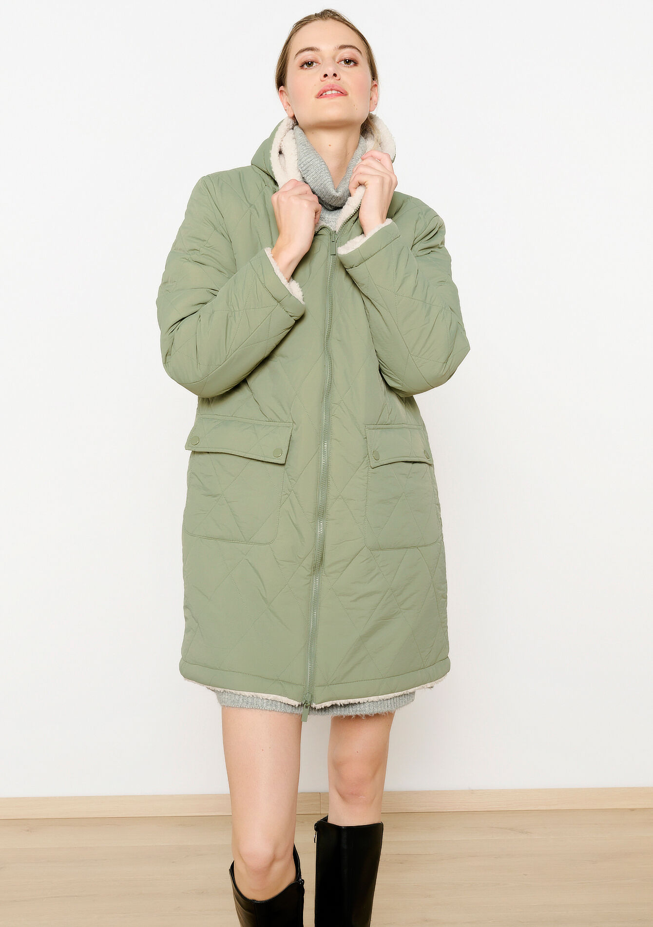 Reversible padded coat, Reversible padded coat, , back