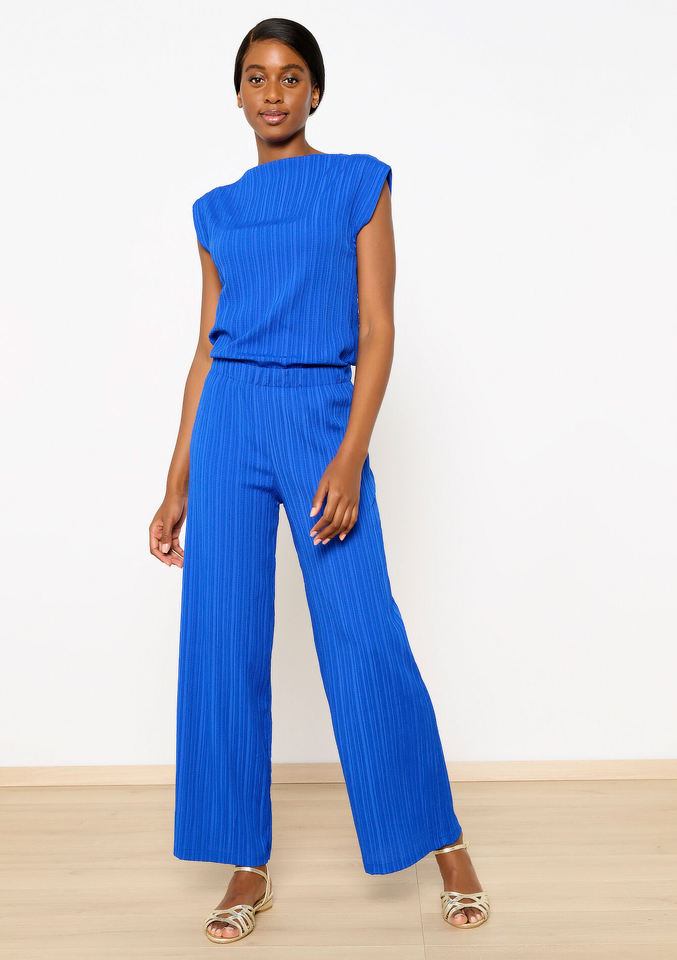 Broek met plissé - ROYAL BLUE - 06600829_1603