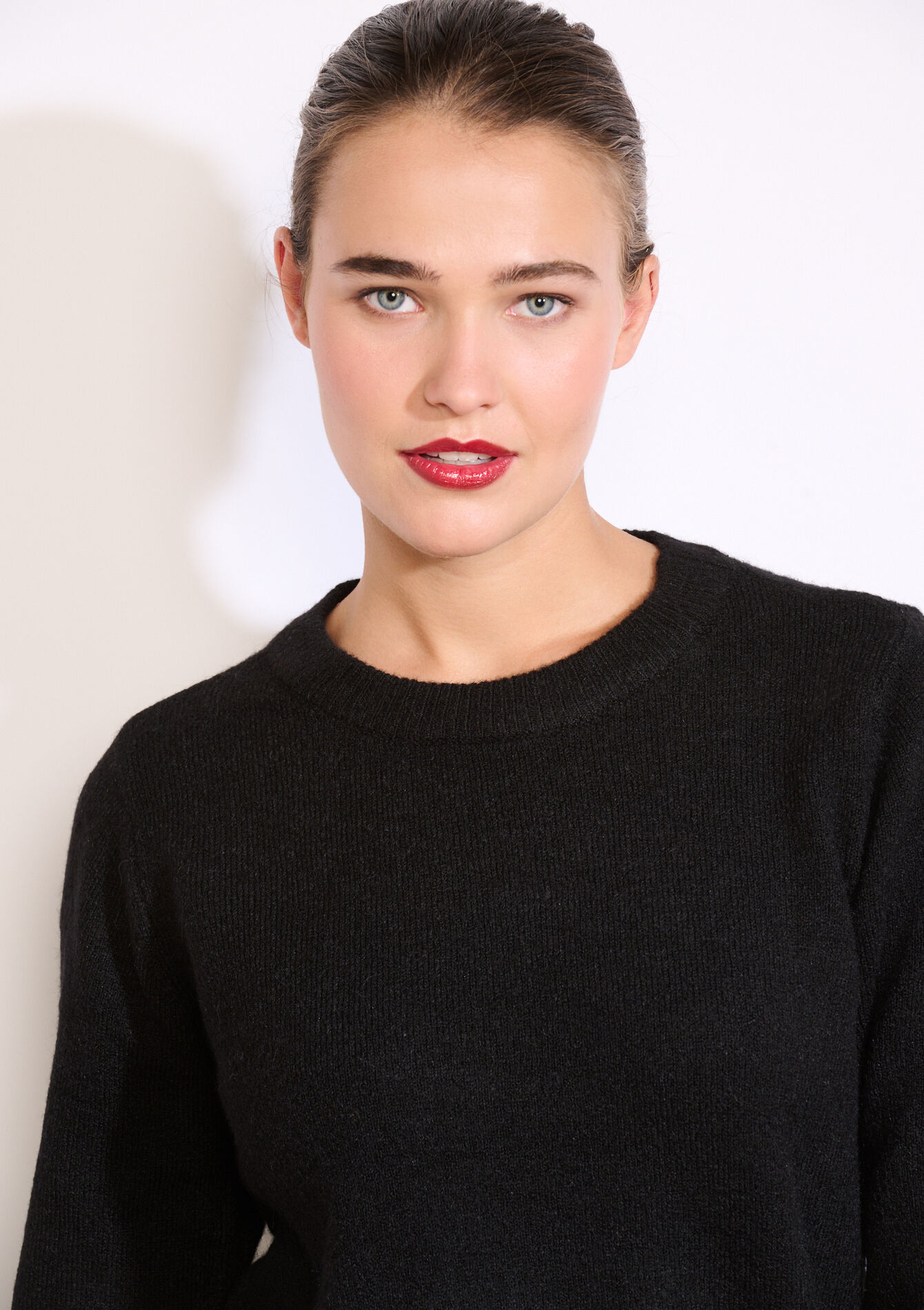 Zachte trui met ronde hals, Zachte trui met ronde hals - BLACK - 04006880_1119