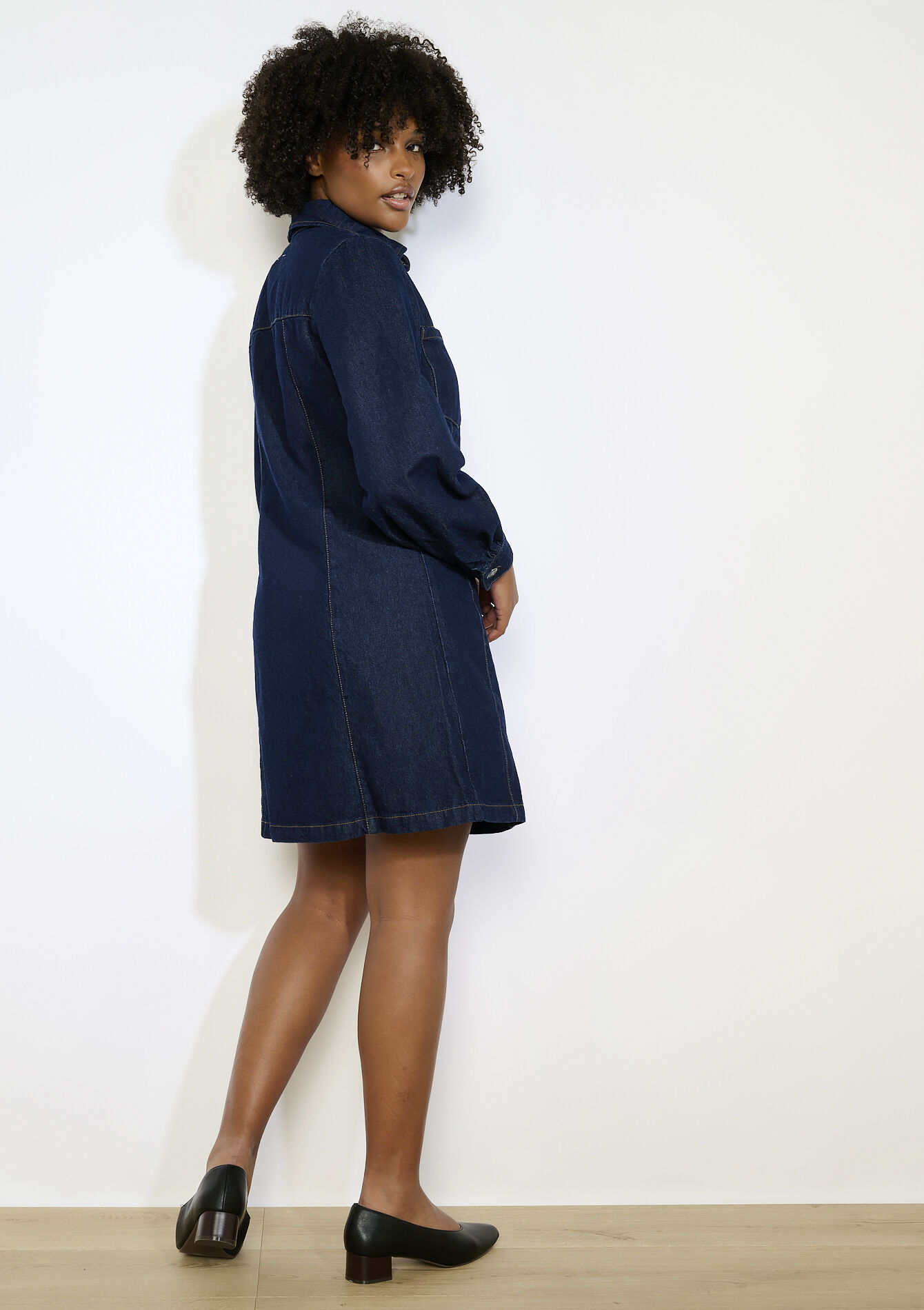 Denim overhemdjurk - DARK BLUE - 08104178_0501