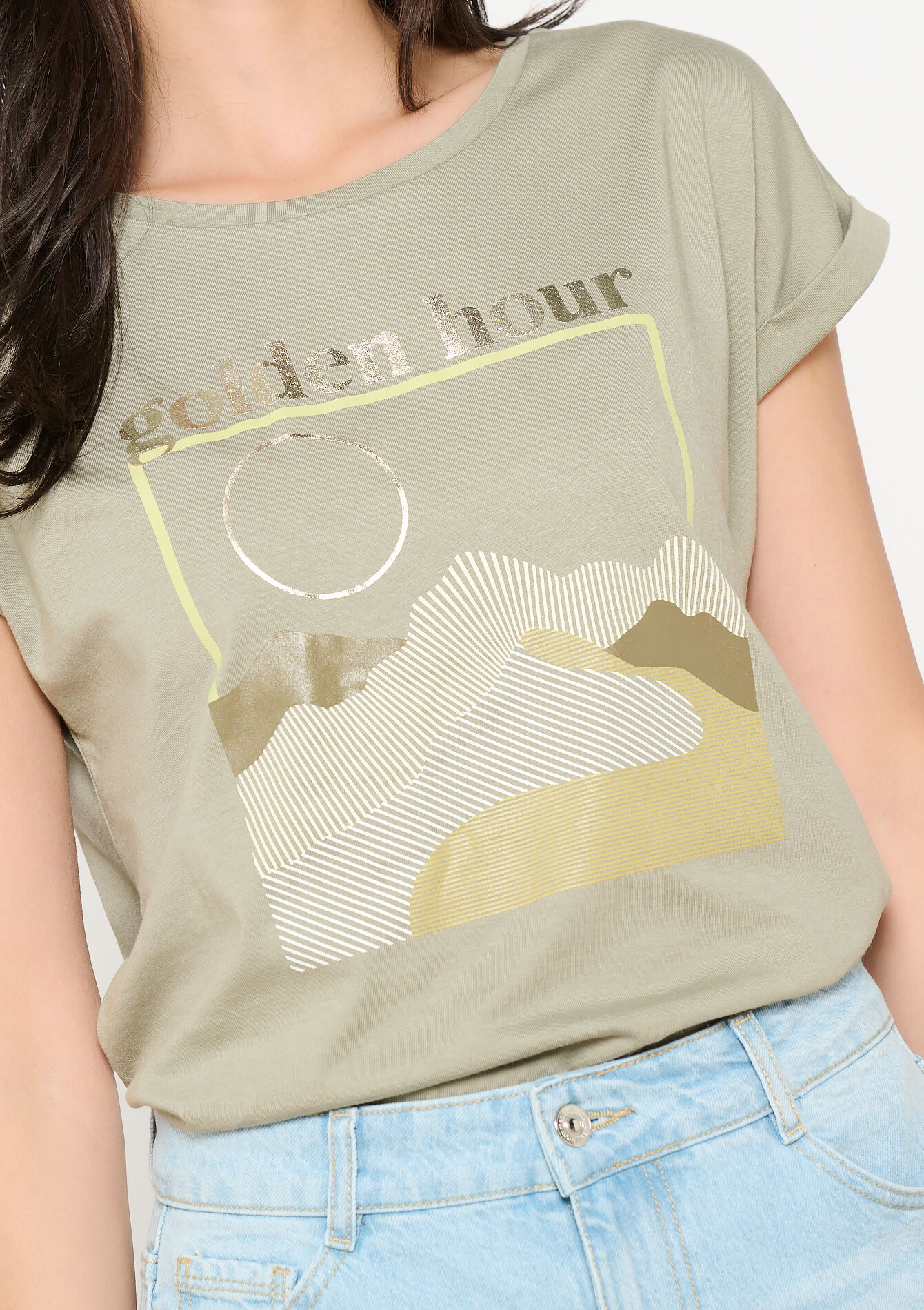Graphic gold tee - OPTICAL WHITE - 02301732