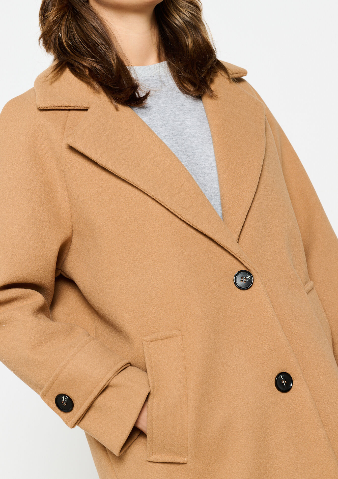 Manteau mi-long - CAMEL GINGER - 23000713_3831