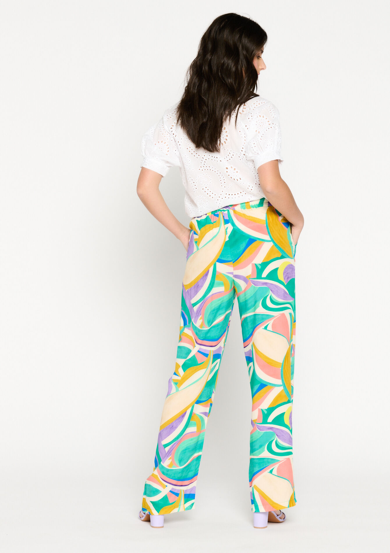 Broek met grafische print - MINT GREEN - 1079794