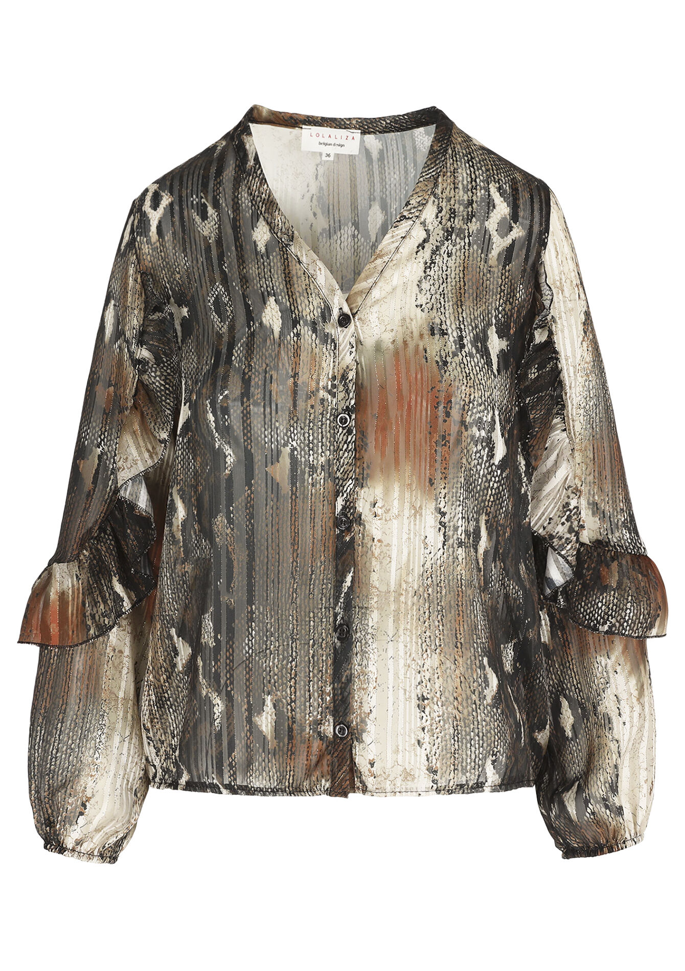Blouse fluide imprimée, Blouse fluide imprimée - LIGHT CAMEL - 05702992_3814