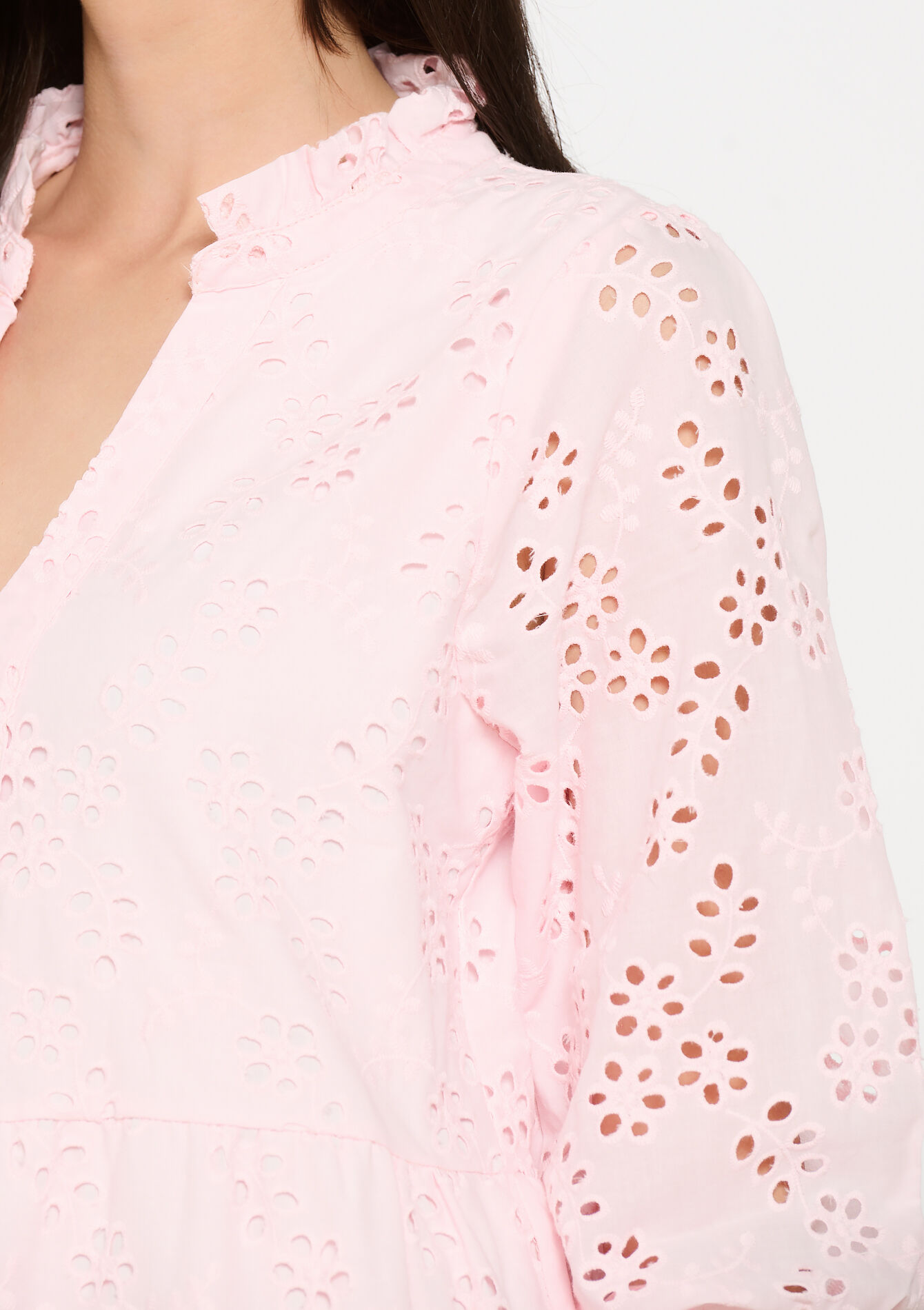 Embroidered short dress, Embroidered short dress - LIGHT PINK - 08104069_1303