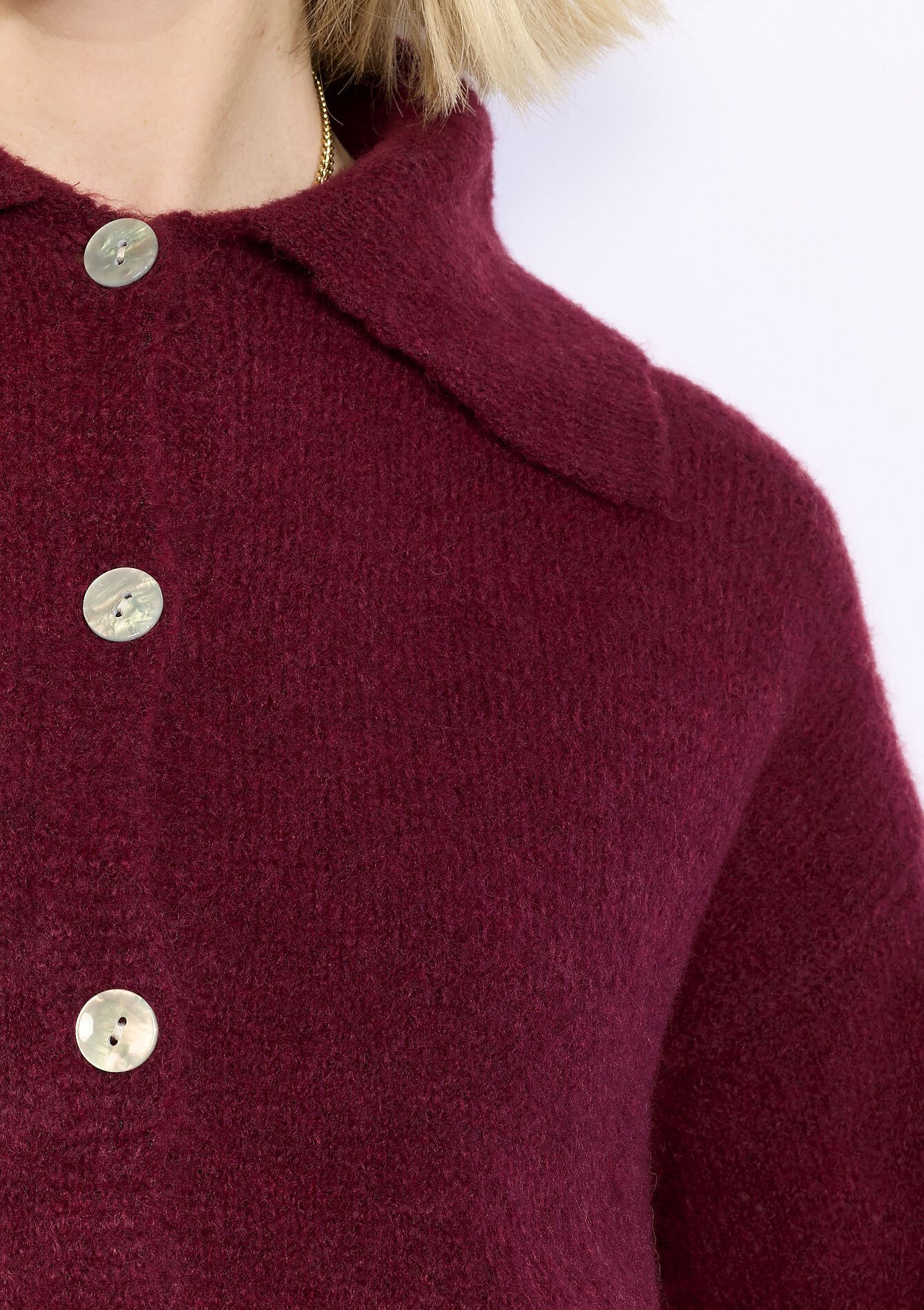 Gebreid vest met polokraag, Gebreid vest met polokraag - BORDEAU WINE - 04101403_1467