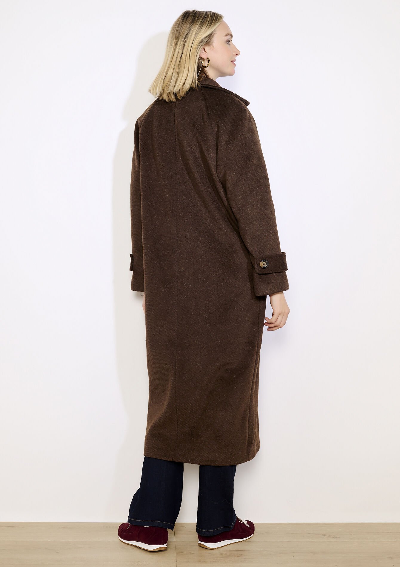 Manteau long à double boutonnage, Manteau long à double boutonnage - BROWN DARK CHOCOLATE - 23000808_3720