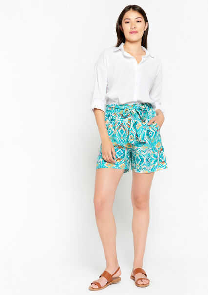 Shorts with aquarelle print - TURQUOISE - 06100435_1759