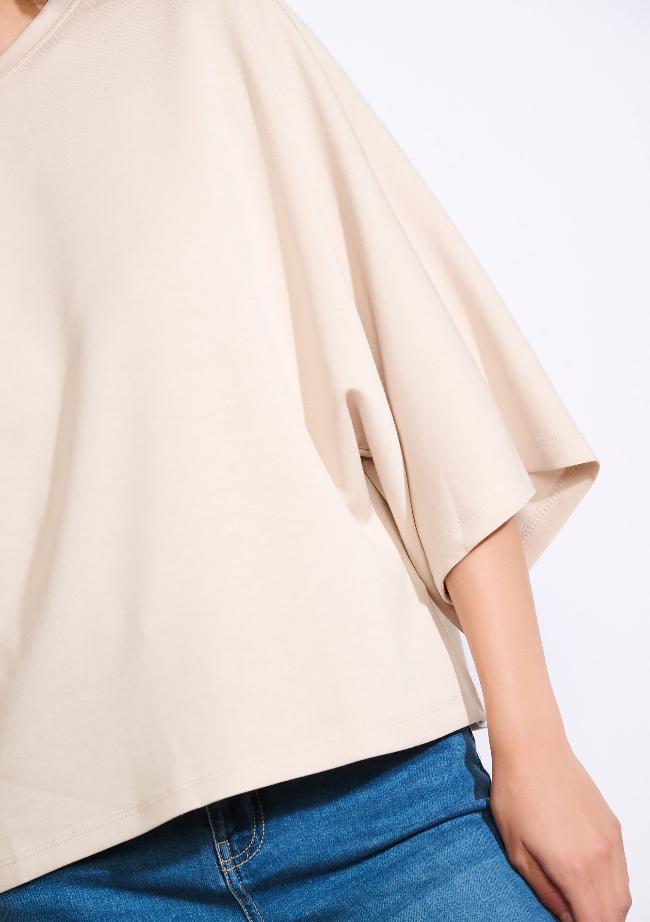 Sweater met wijde mouwen, Sweater met wijde mouwen - BEIGE ASH - 03001814_1904