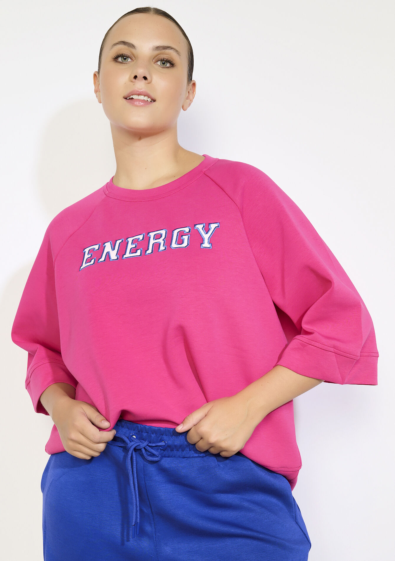 Sportieve sweater, Sportieve sweater - FUCHSIA - 15100399_5626