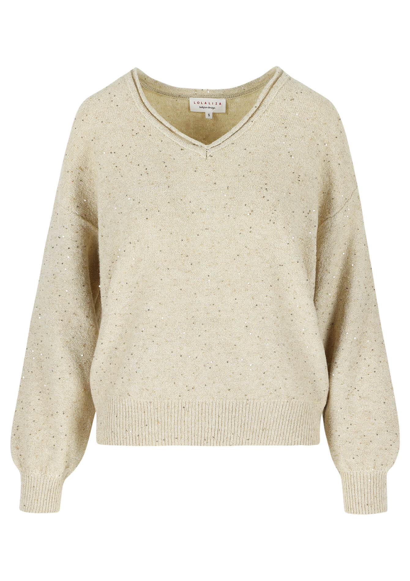 Trui met pailletten - LT BEIGE - 1099830