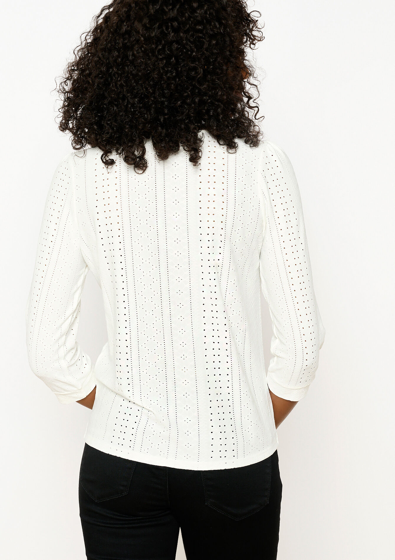 Blouse avec broderie anglaise, Blouse avec broderie anglaise - OFFWHITE - 02301540_1001