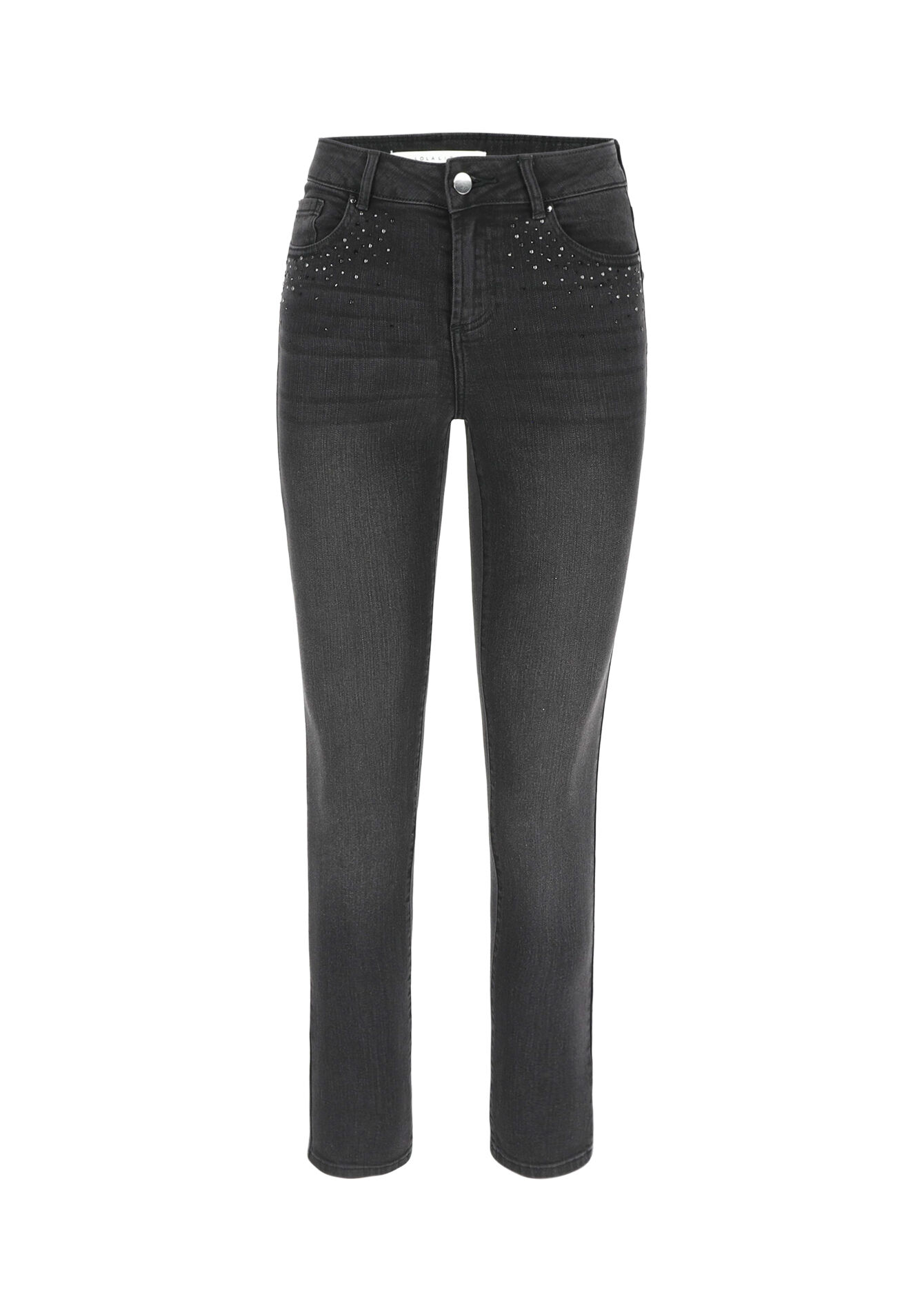 Jean coupe slim avec détail clous, Jean coupe slim avec détail clous - BLACK - 22000538_1119