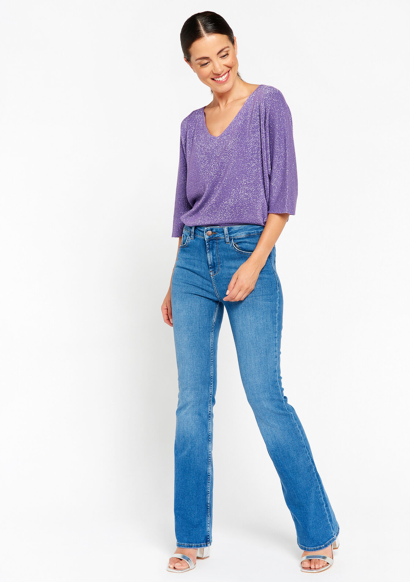 Jean skinny évasé - MEDIUM BLUE - 22000478_0500