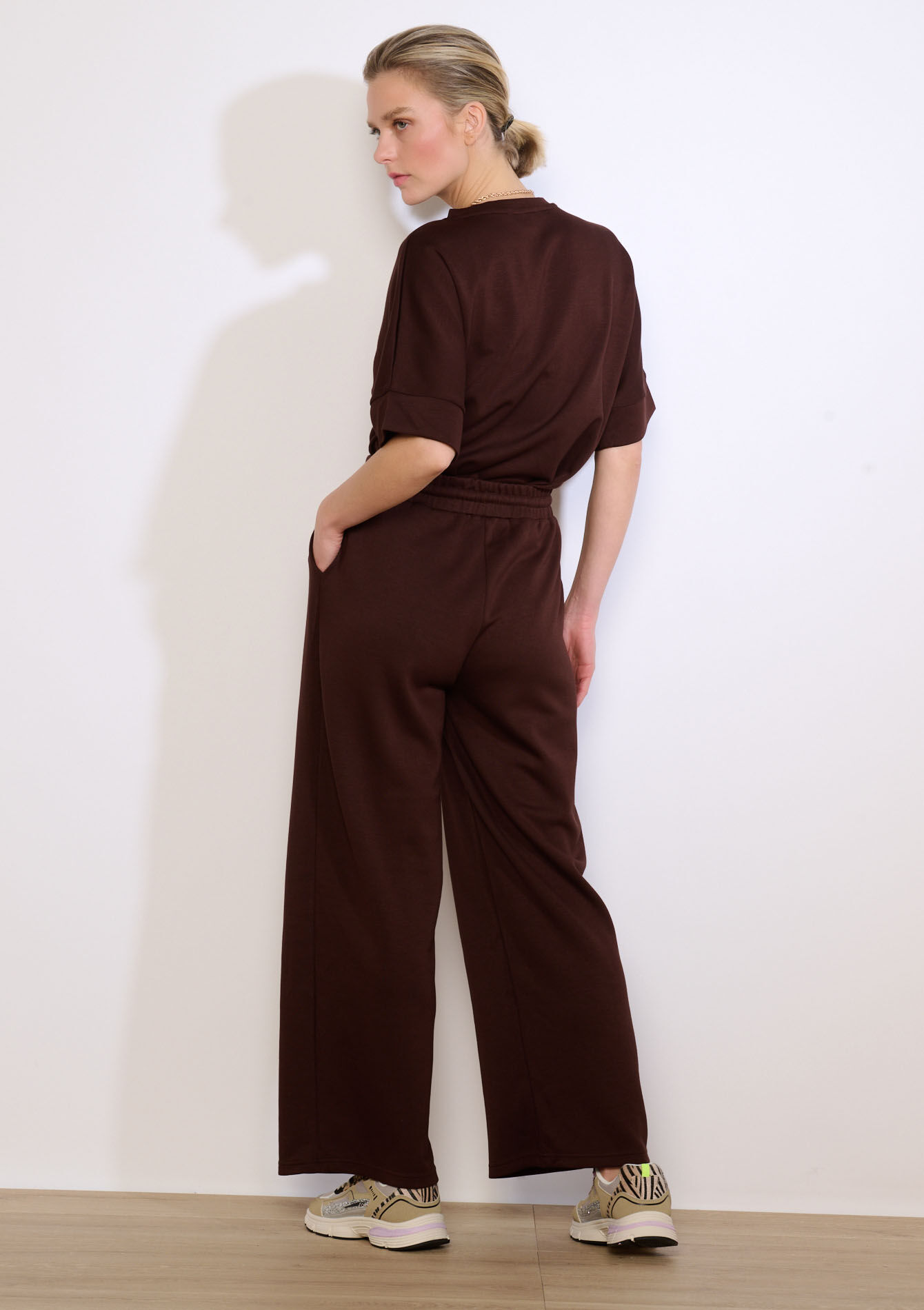 Pantalon jogging ample - BROWN DARK CHOCOLATE - 15100405_3720