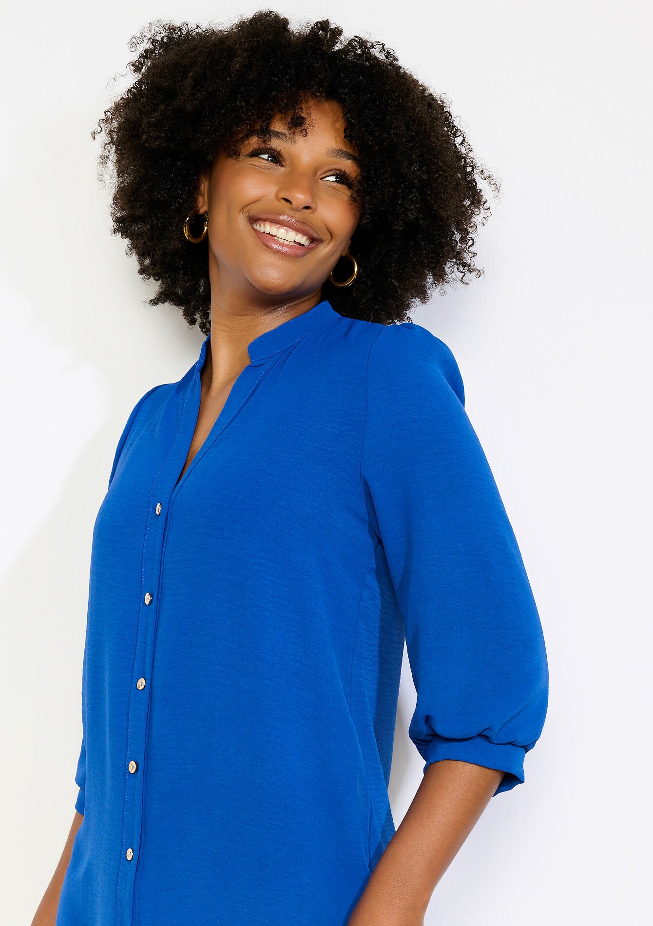 Robe chemise fluide - ELECTRIC BLUE - 08104468_1619