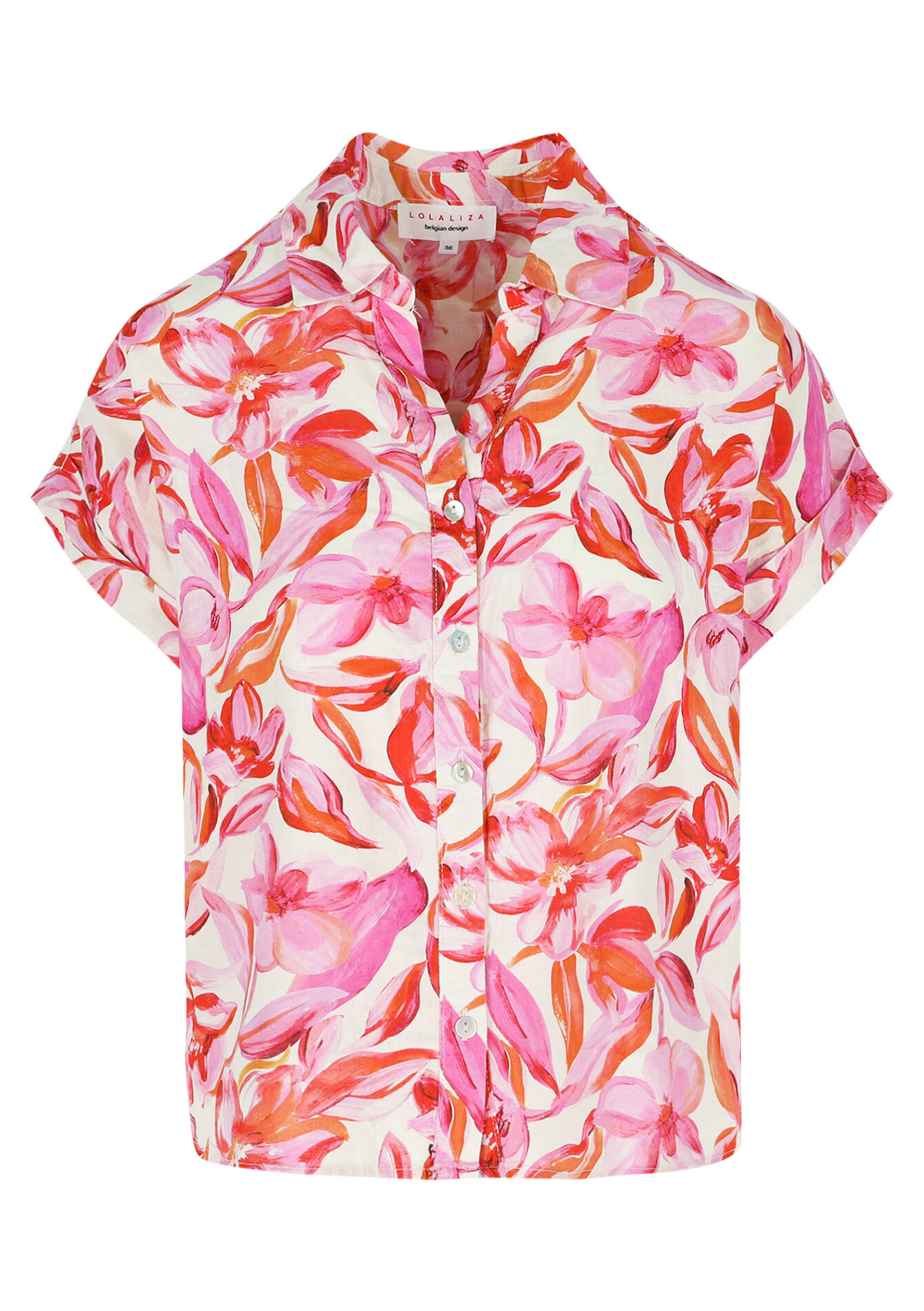 Chemise fleurie vibrante - RED LOLLIPOP - 05702689_5301