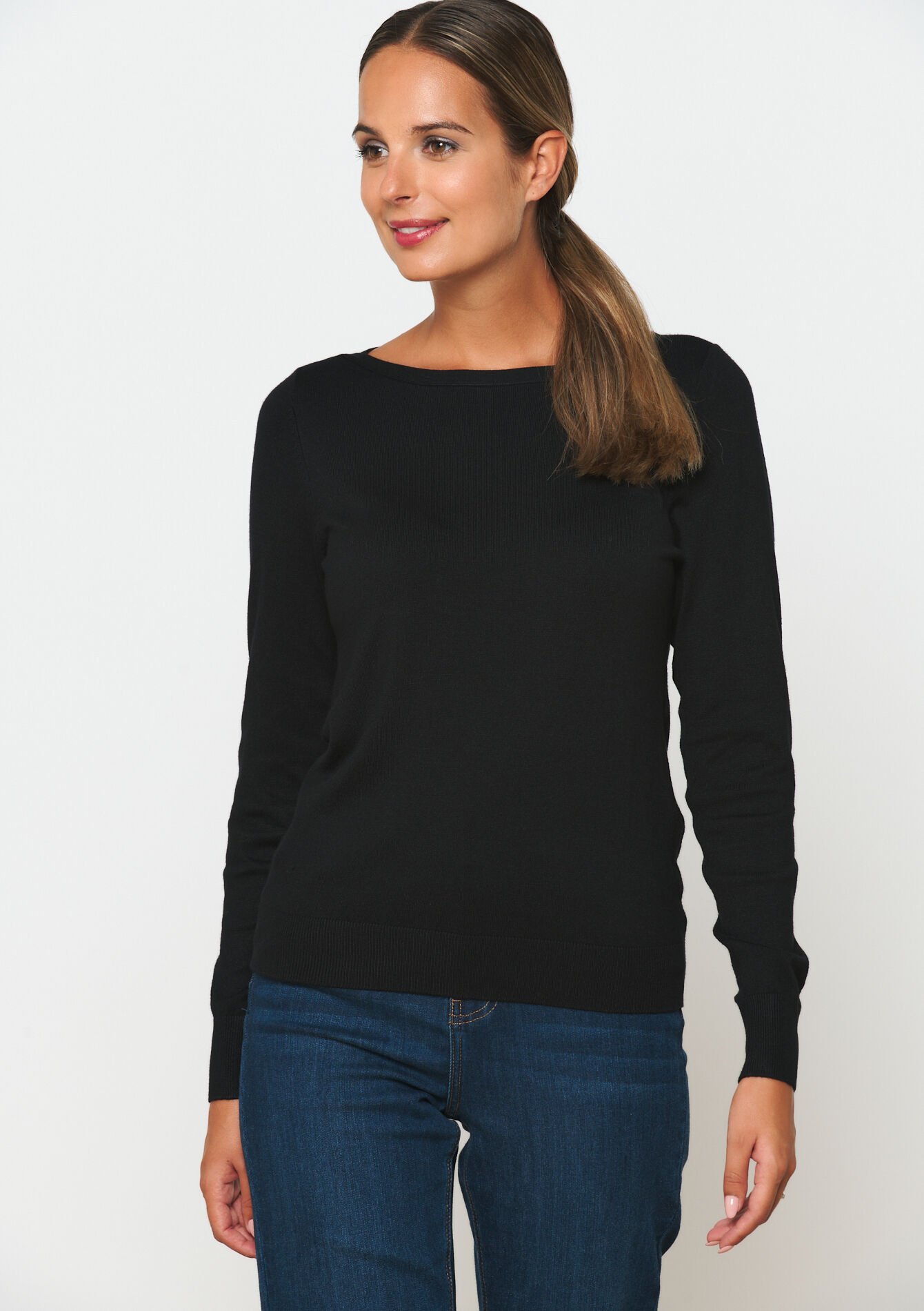 Trui met boothals, Trui met boothals - BLACK - 04006456_1119