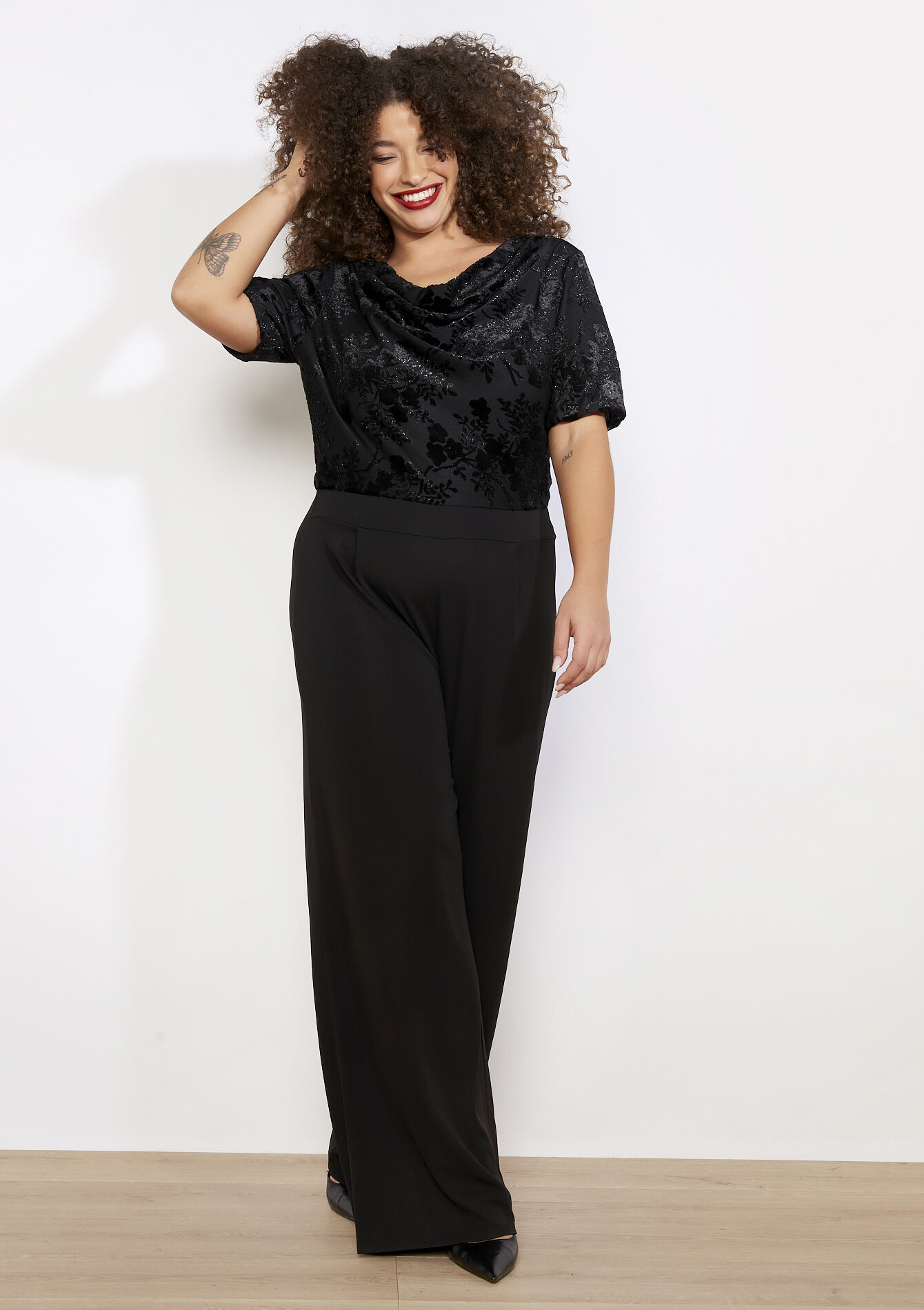 Combinaison bi-matière velours, Combinaison bi-matière velours - BLACK - 06004692_1119