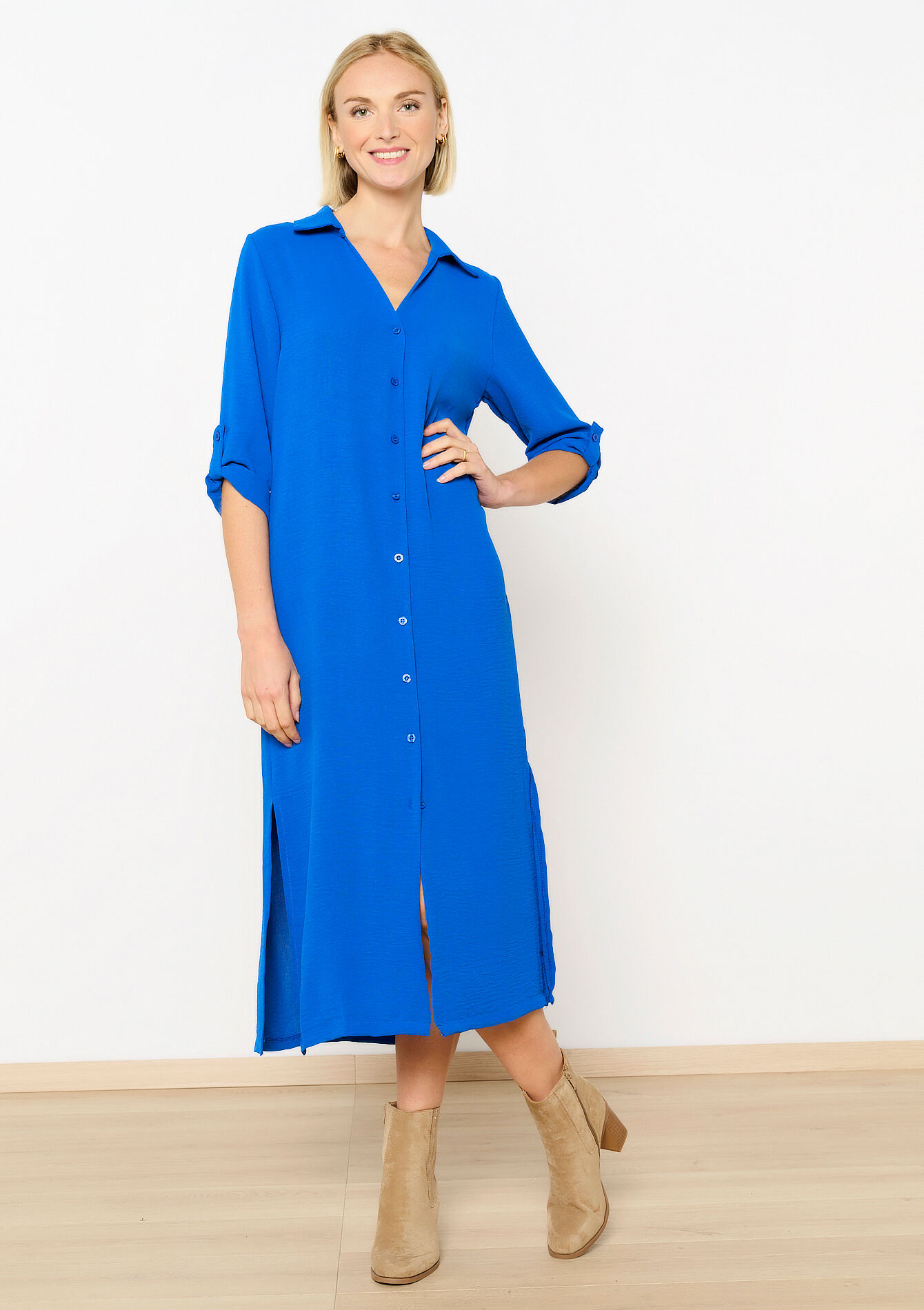 Midi shirt dress - ELECTRIC BLUE - 1119083