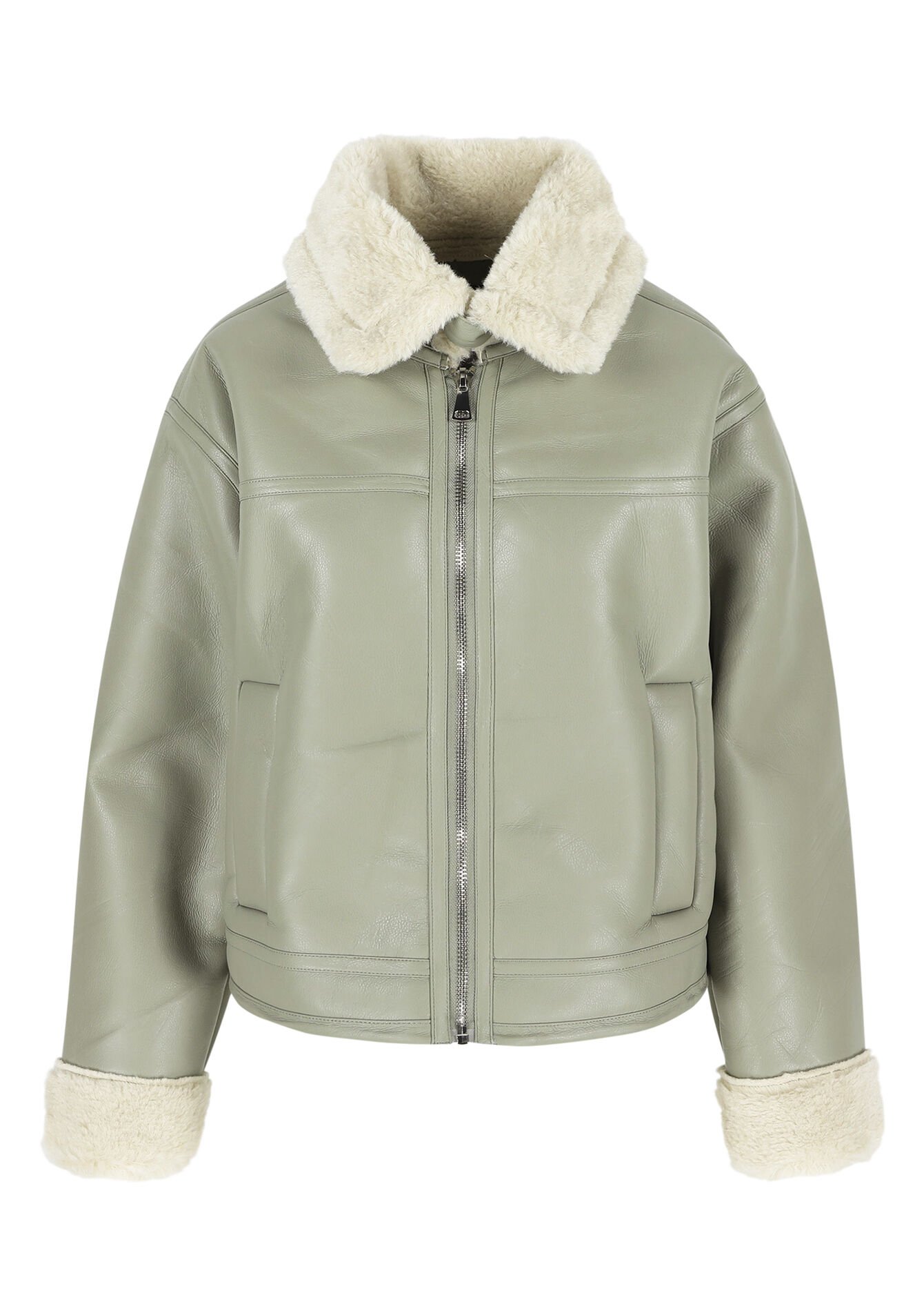 Jas met sherpa details, Jas met sherpa details - KHAKI MINT - 23000683_2542