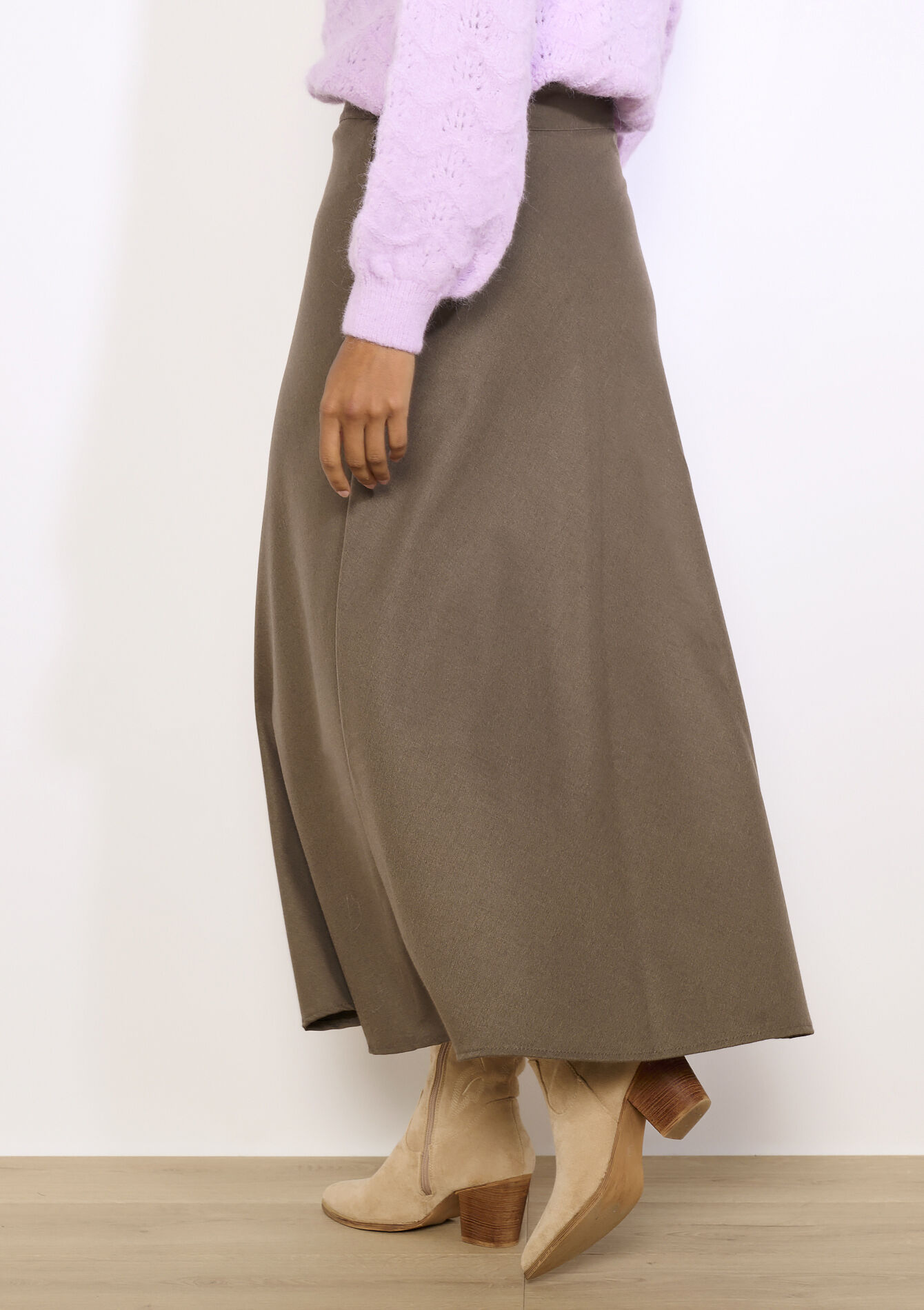 Flanellen maxirok, Flanellen maxirok - TAUPE - 07101442_1021