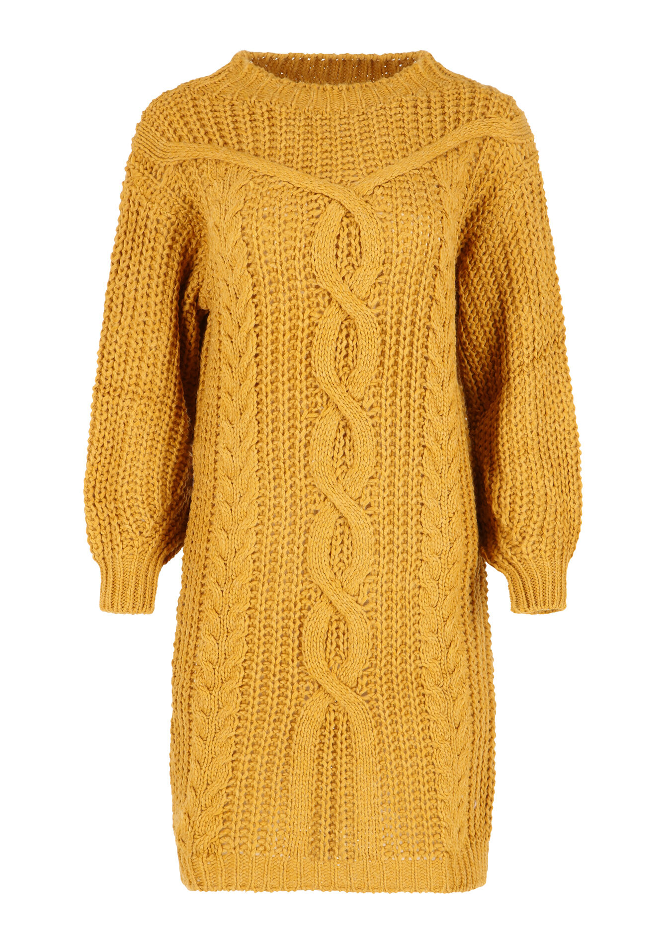 Cable-knit dress - OCHRE SPICE - 08103383