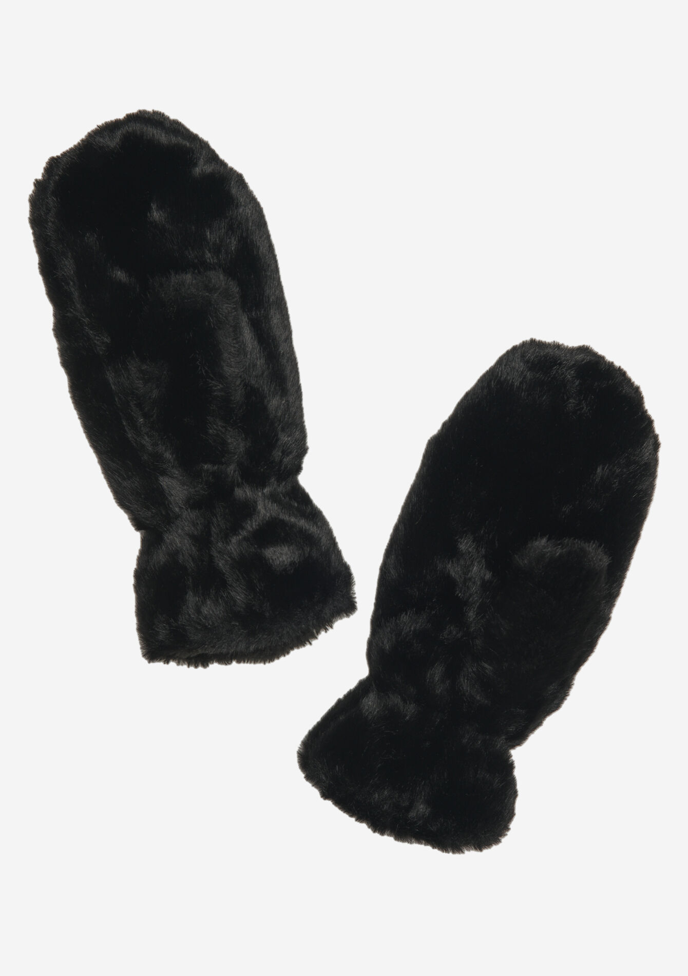 Faux fur mittens, Faux fur mittens - BLACK - 17002214_1119