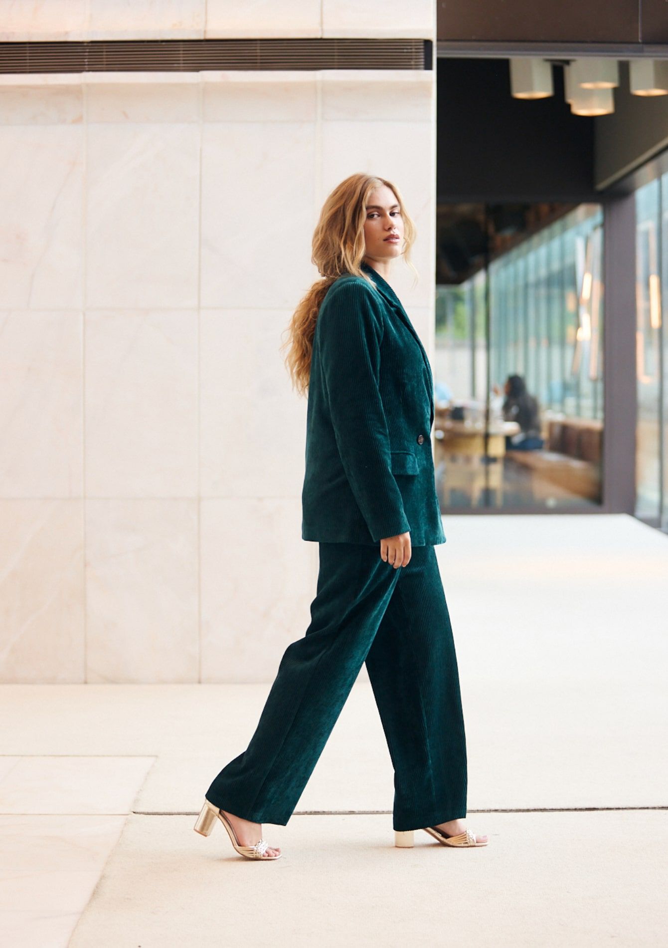 Corduroy broek met elastiek, Corduroy broek met elastiek, , back