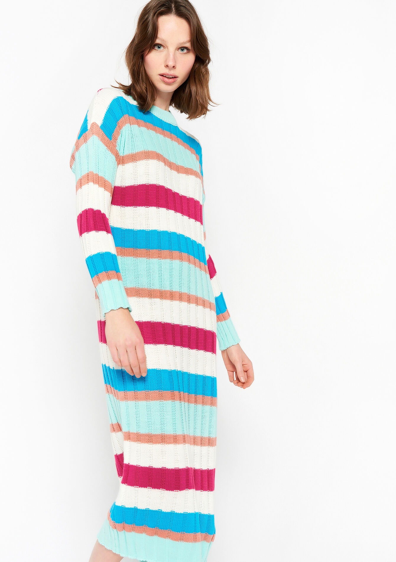 Robe longue à rayures, Robe longue à rayures - MULTICOLOR - 08601879_1000