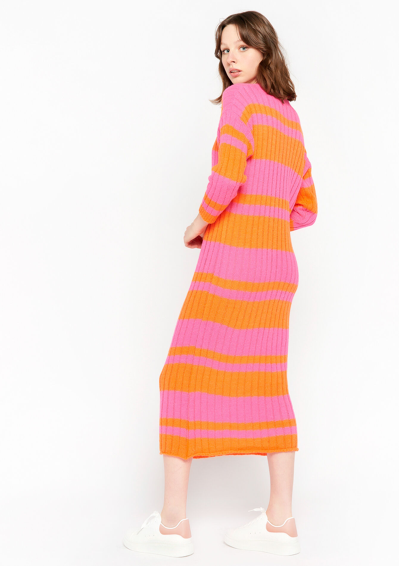 Robe longue à rayures - PINK BUBBLEGUM - 08601881_1477