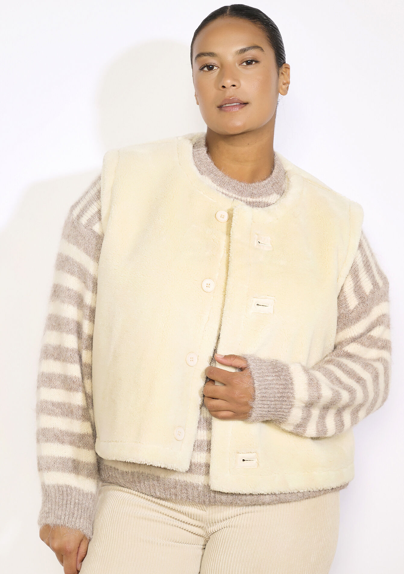 Omkeerbare gevoerde vest, Omkeerbare gevoerde vest - OFFWHITE - 09001470_1001