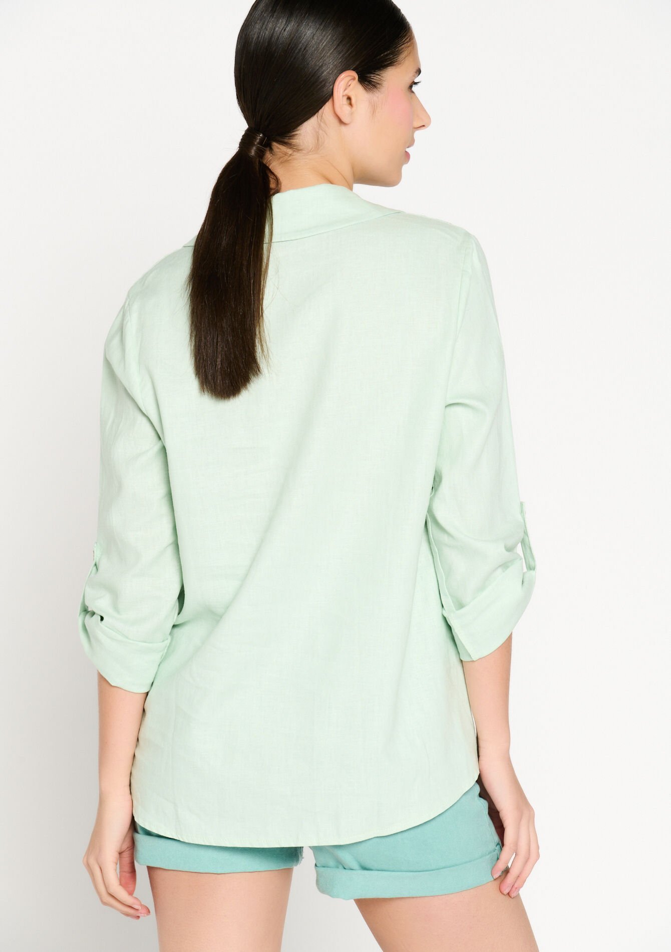 Blouse en lin - MINT GREEN - 1079124