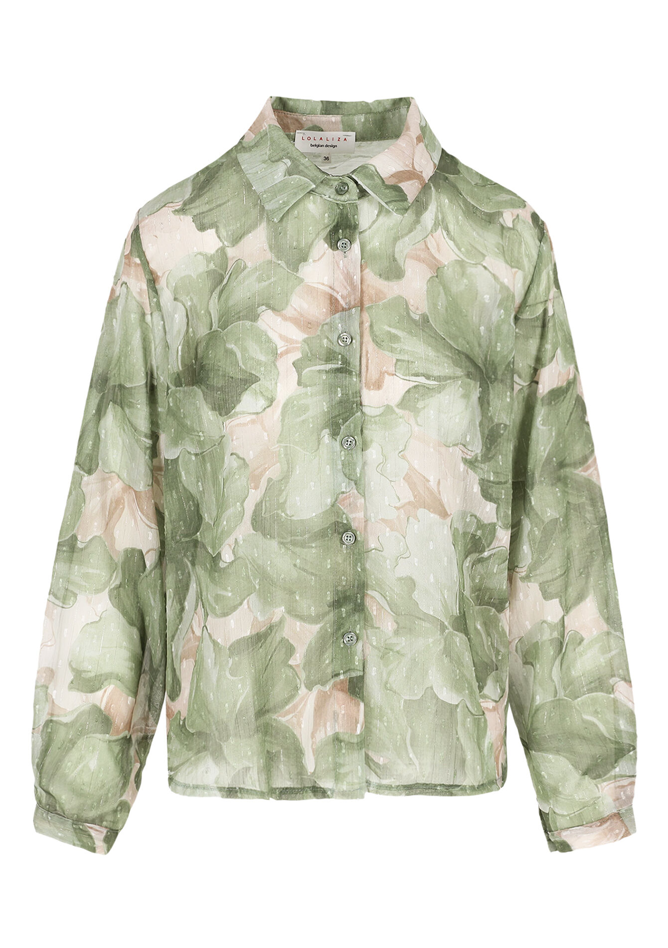Flowing floral blouse, Flowing floral blouse - KHAKI MINT - 05702933_2542