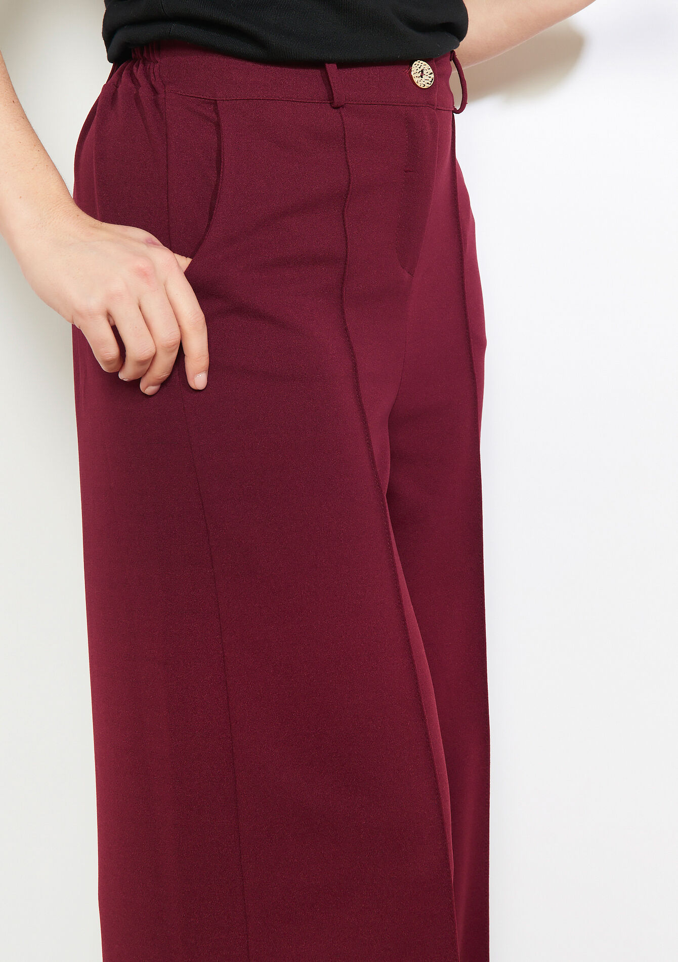 Klassieke flared broek - AUBERGINE - 06601116_1537