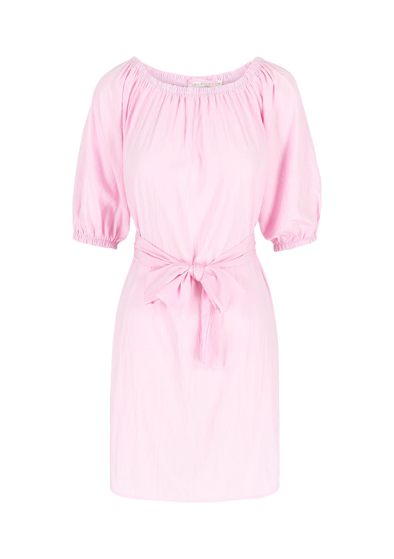 Off-shoulder jurk met striklint, Off-shoulder jurk met striklint - PINK BUBBLEGUM - 08103694_1477
