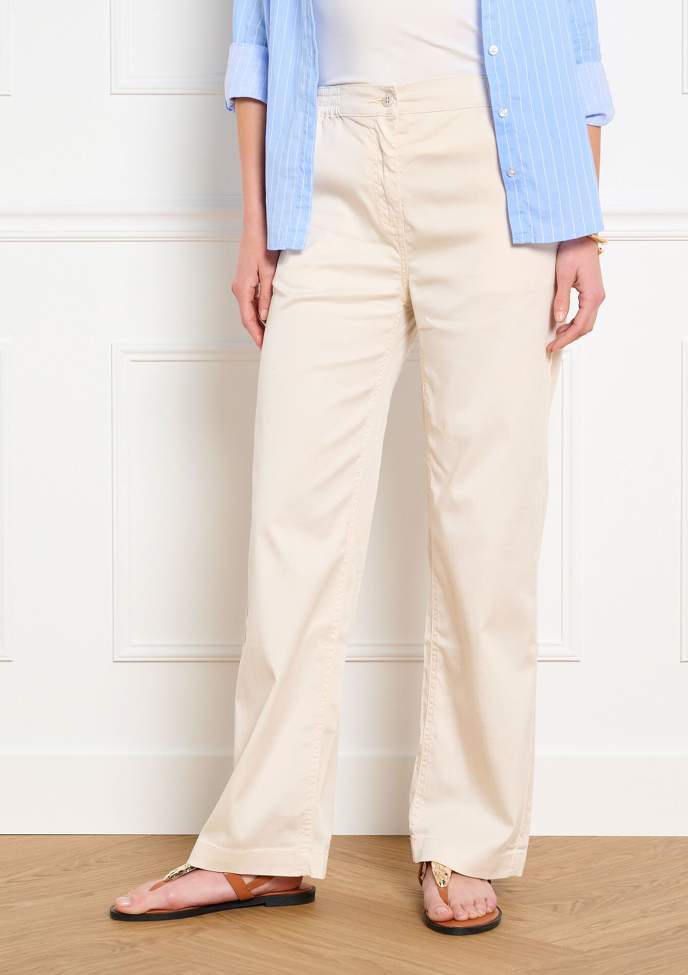 Broek met hoge taille, Broek met hoge taille - LT BEIGE - 06004665_2527