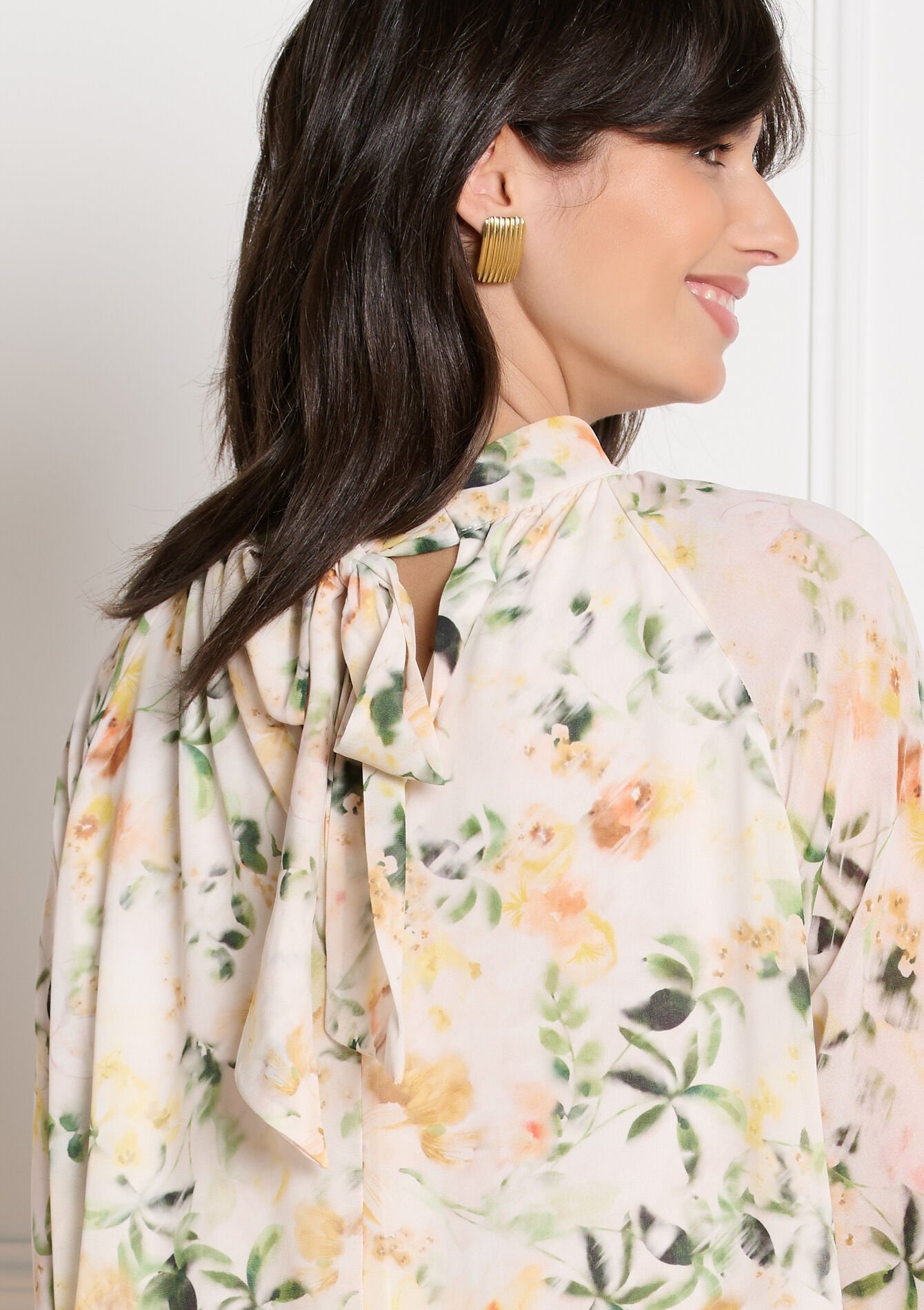 Robe fluide à fleurs, Robe fluide à fleurs - YELLOW PASTEL - 08104466_5004