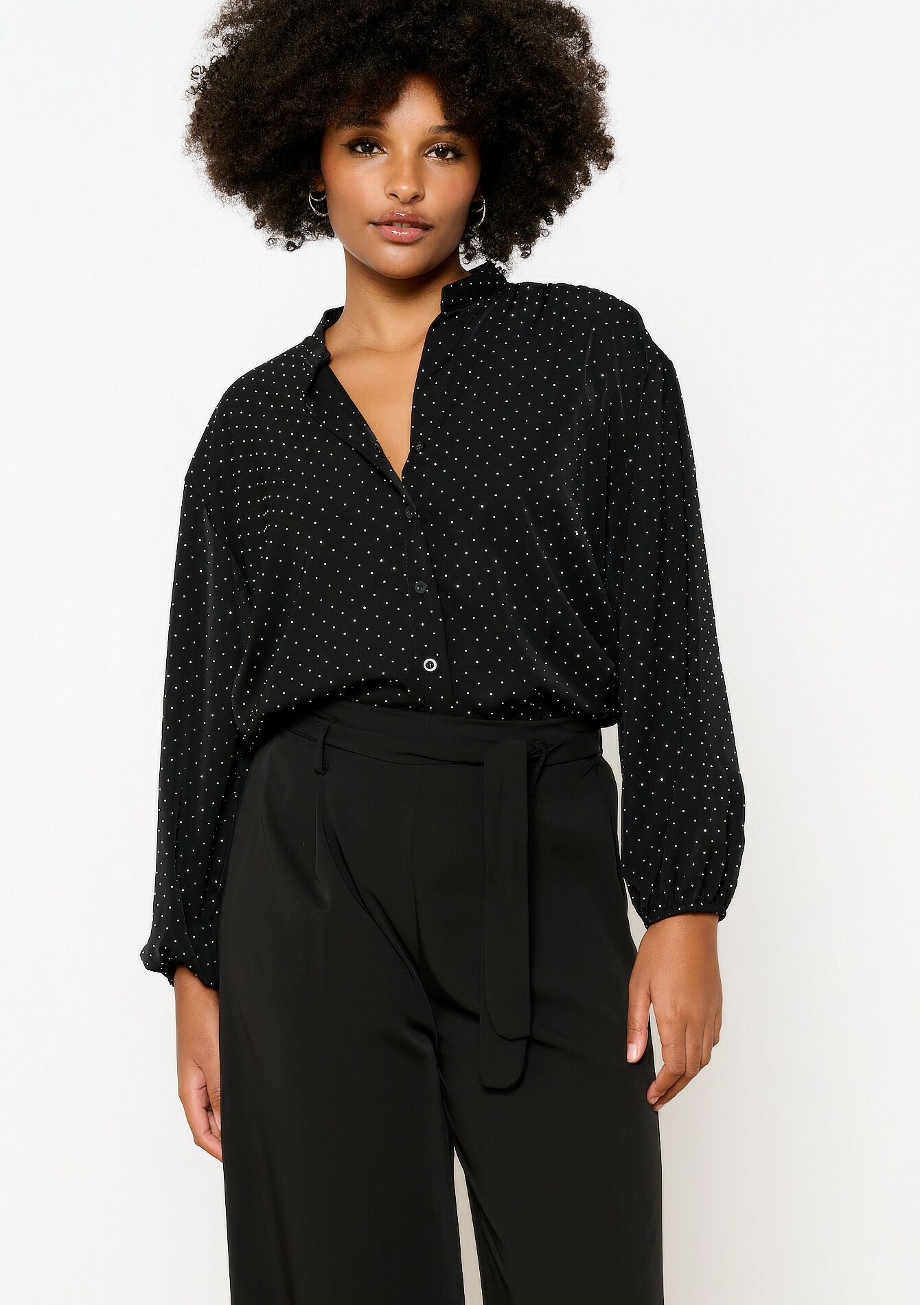 Chemise avec strass - BLACK - 1119806