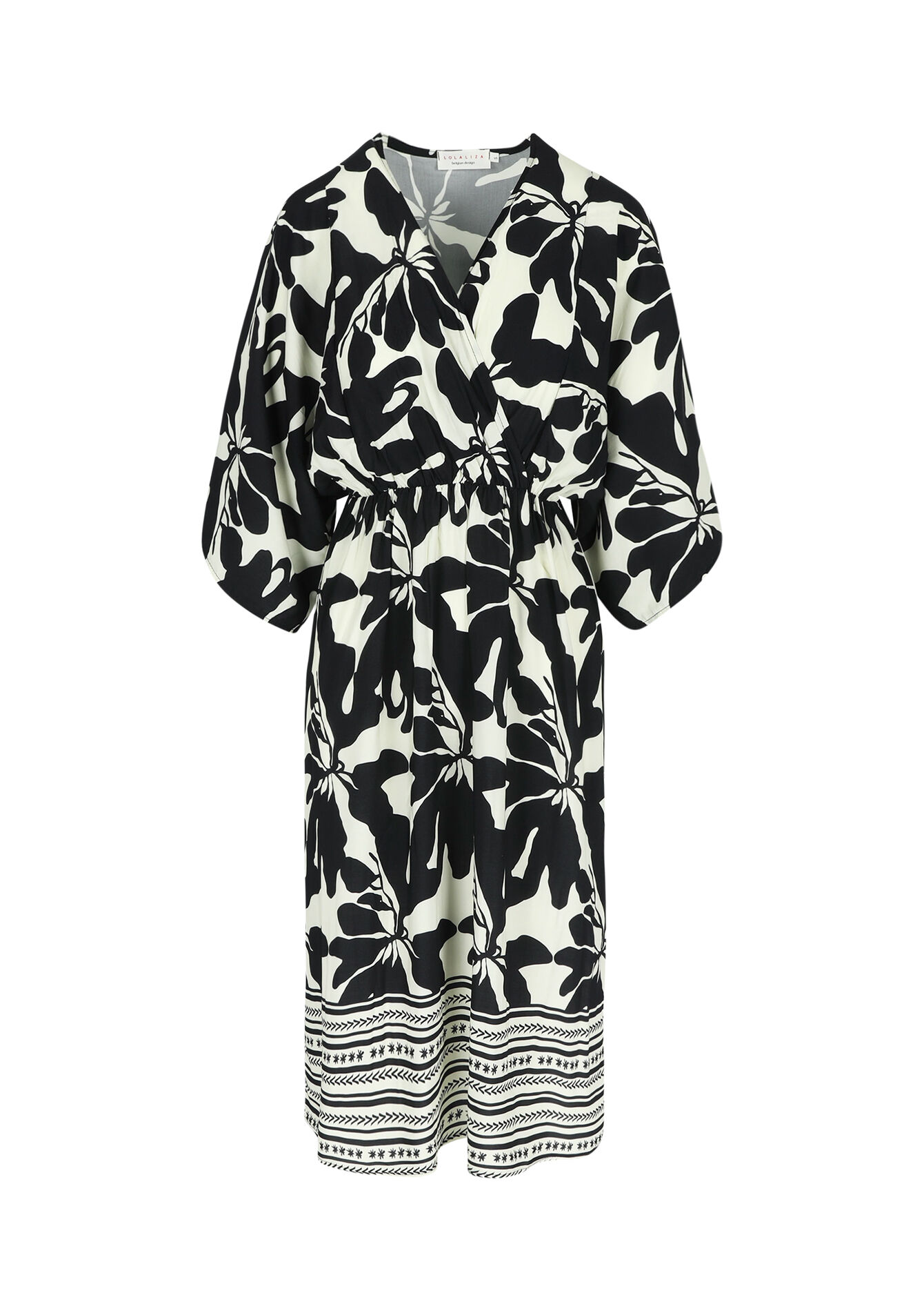 Midi-jurk met bloemenprint - VANILLA WHITE - 08103567_1013