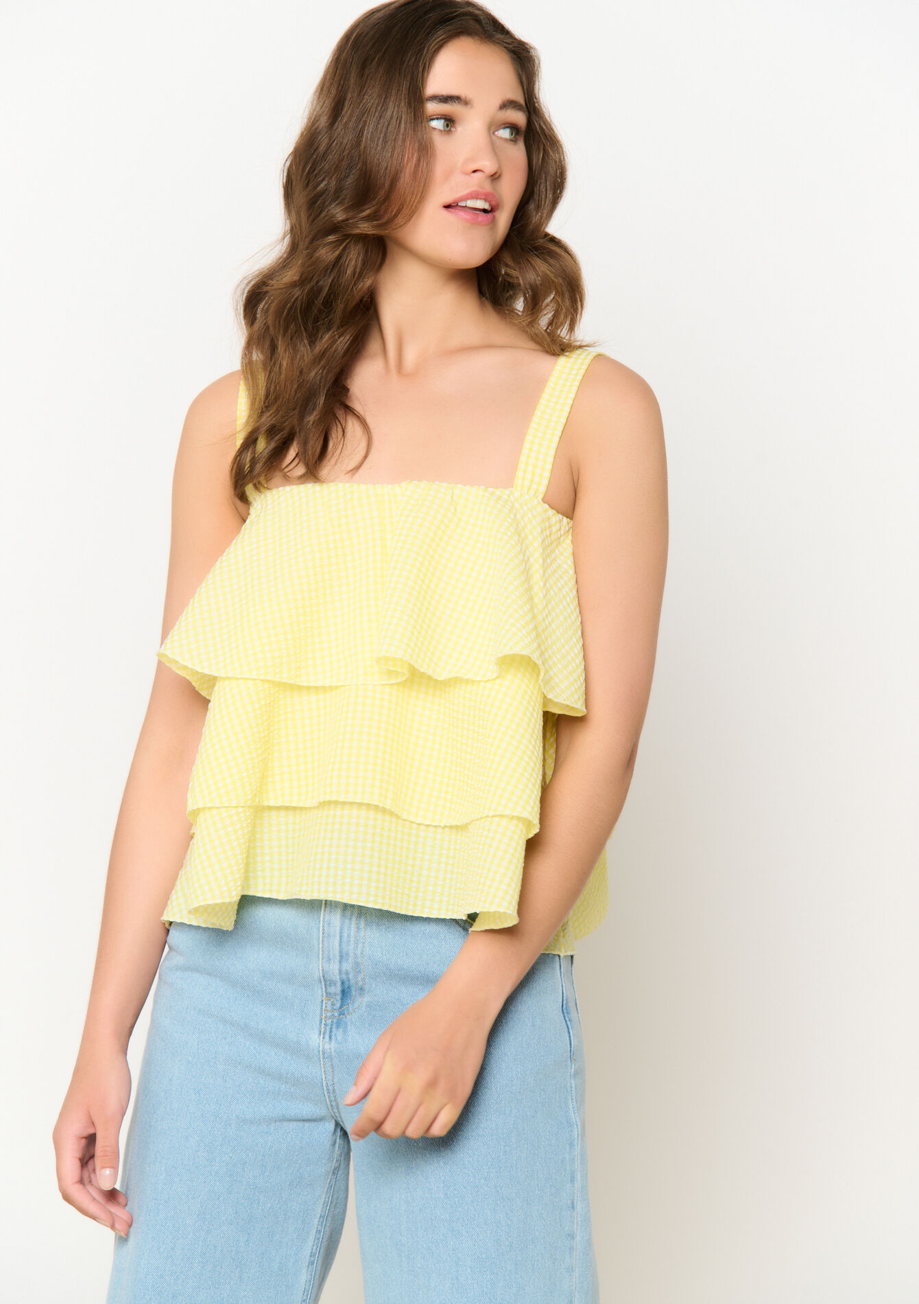 Ruffled gingham blouse, Ruffled gingham blouse, , back