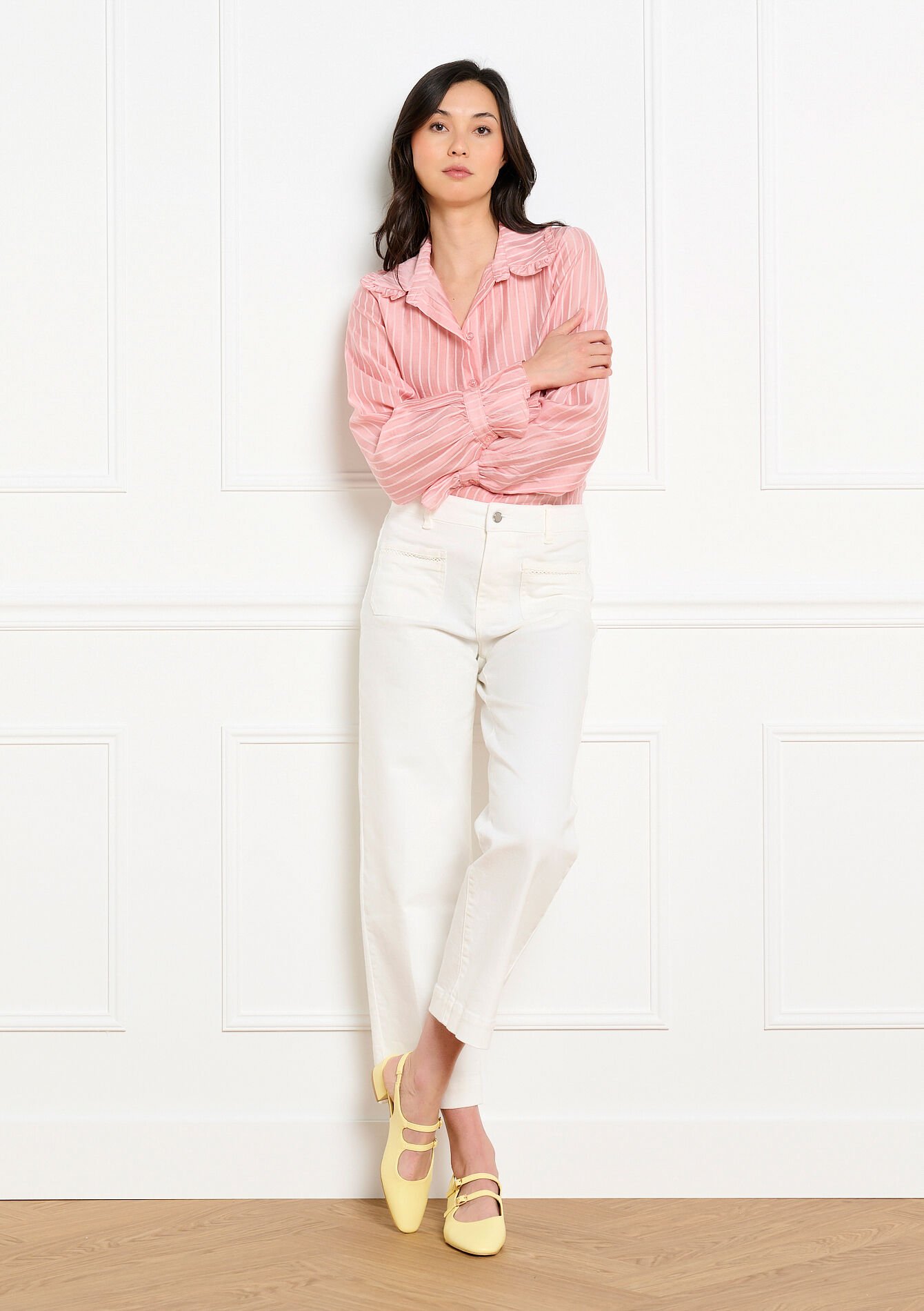 Blouse à rayures vaporeuse, Blouse à rayures vaporeuse - LIGHT PINK - 05703059_1303