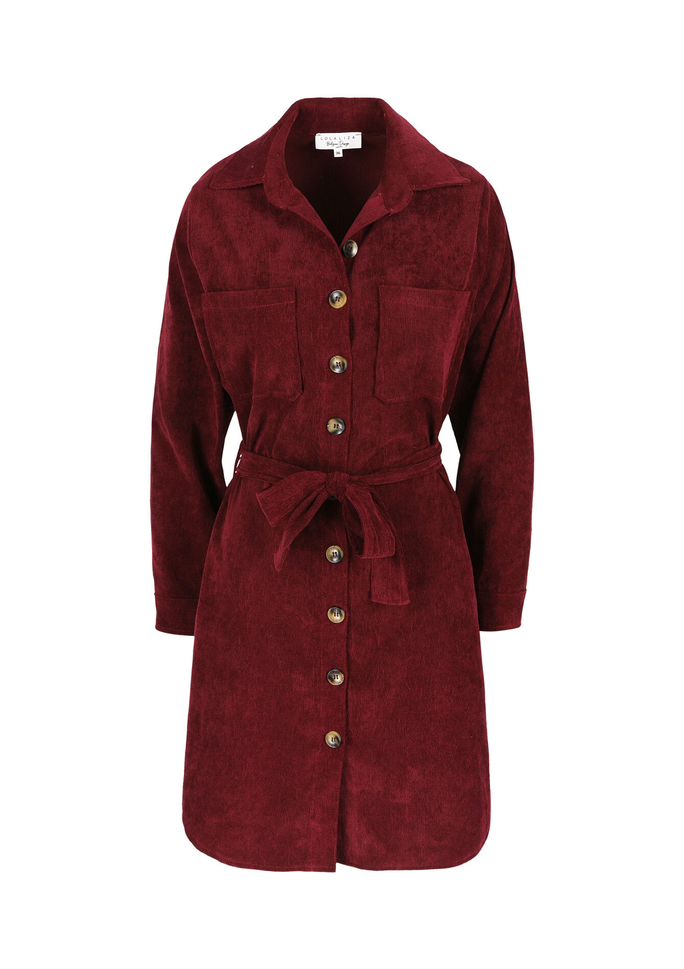 Robe-chemise en velours , Robe-chemise en velours - BORDEAUX WINE - 08103412_5514