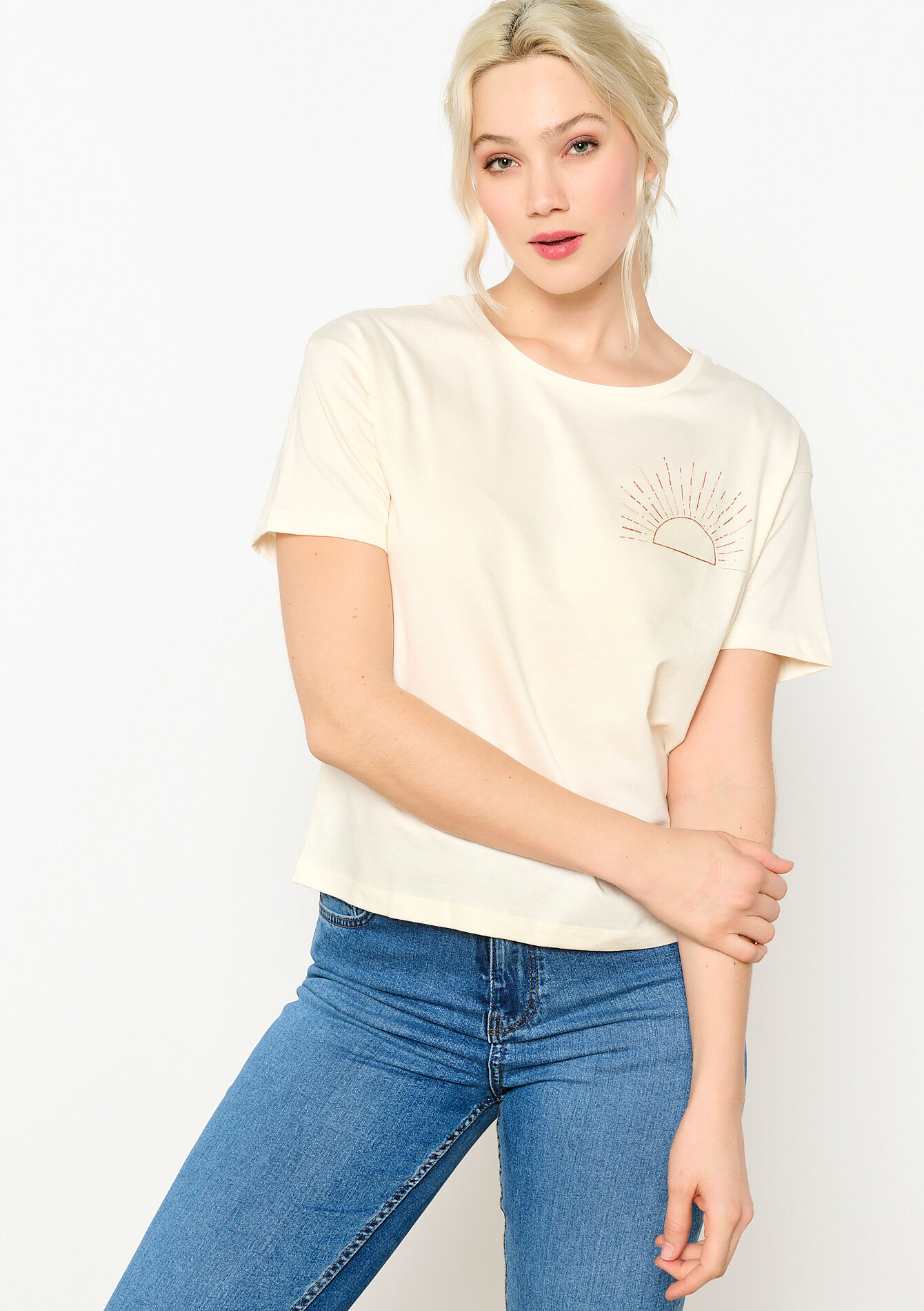 T-shirt with artwork, T-shirt with artwork - ECRU PEACH - 02301527_2564