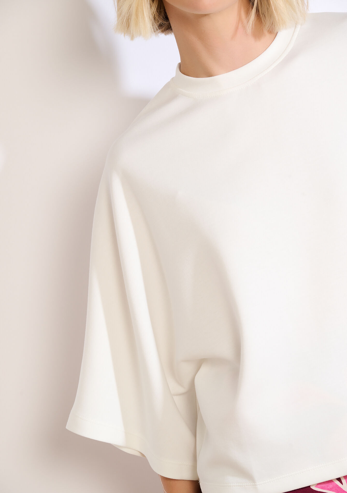 Sweater met wijde mouwen, Sweater met wijde mouwen - OPTICAL WHITE - 03001814_1019