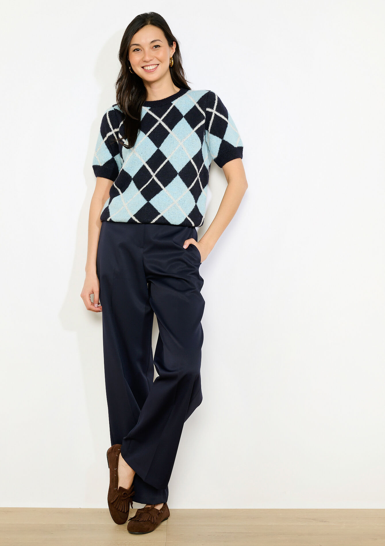 Pull à losanges doux, Pull à losanges doux - NAVY BASIC - 04007200_2723