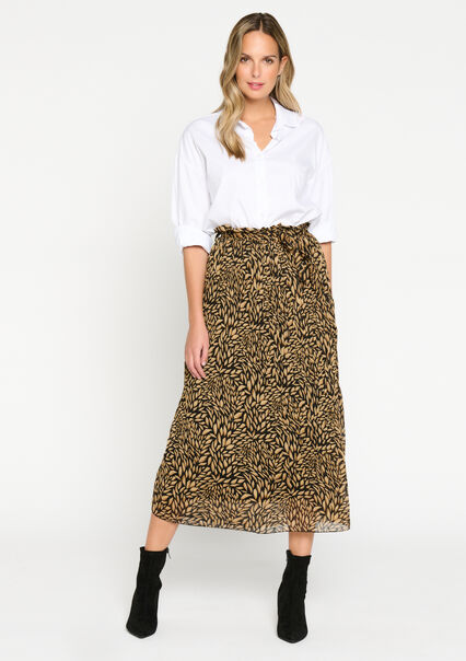 Long skirt with print - BLACK - 07101041_1119