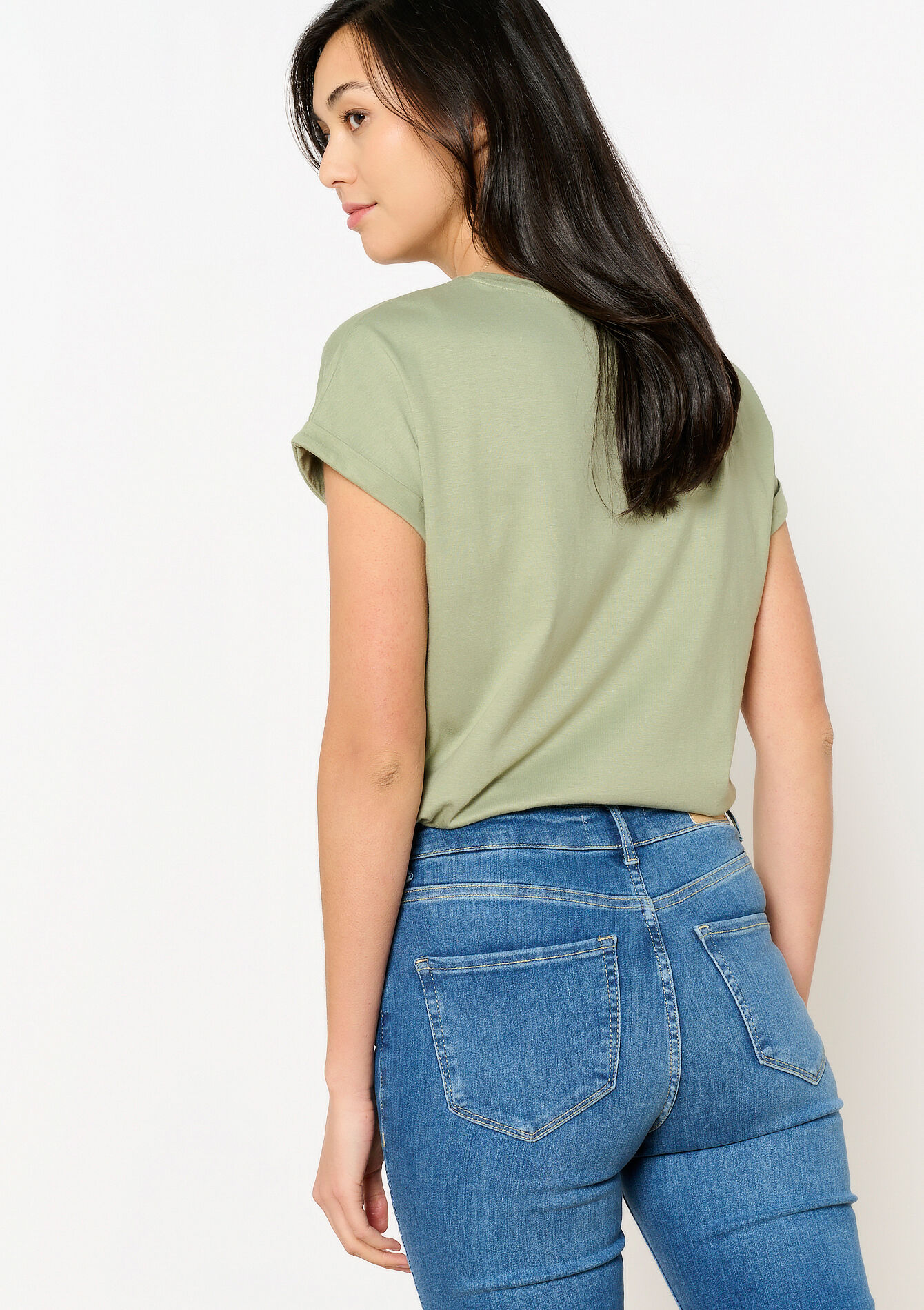 T-shirt korte mouw - KHAKI MED - 02301742_4327